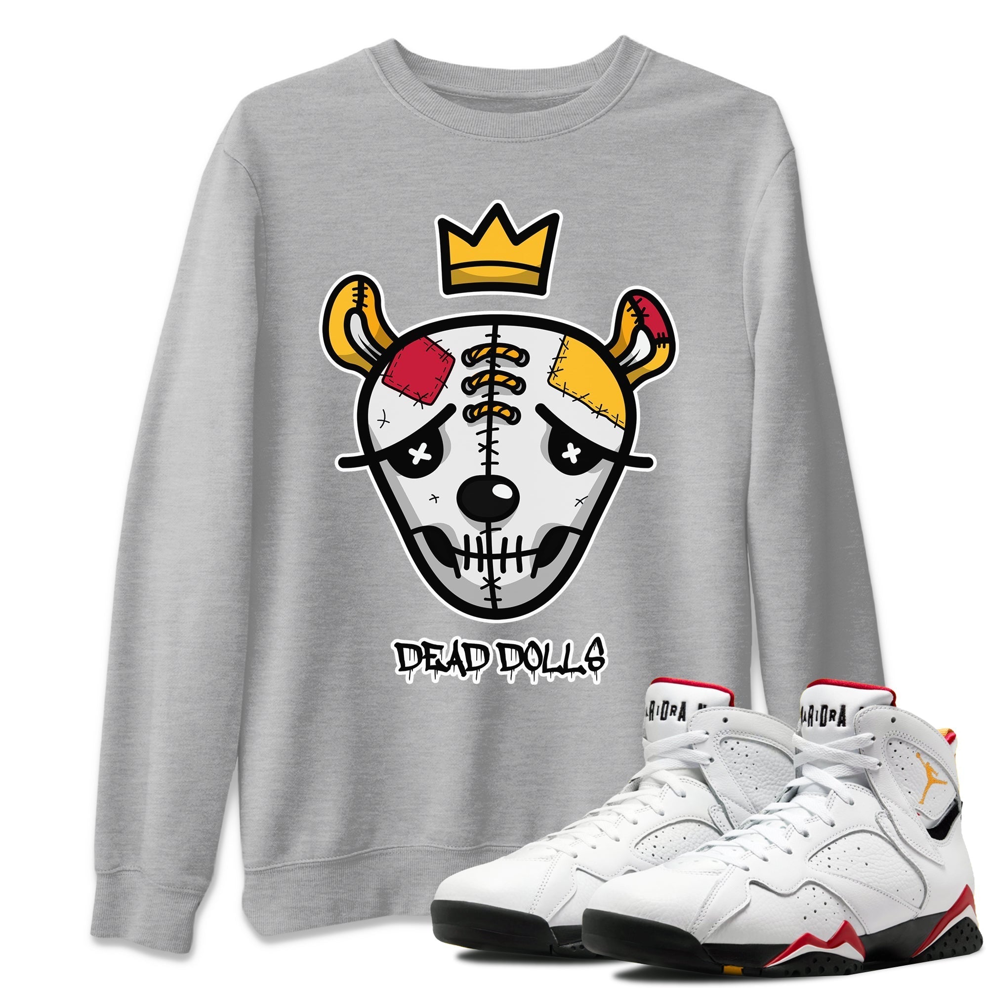 Jordan 7 Cardinal Shirt To Match Jordans Dead Dolls Face Sneaker Tees Jordan 7 Cardinal Drip Gear Zone Sneaker Matching Clothing Unisex Shirts