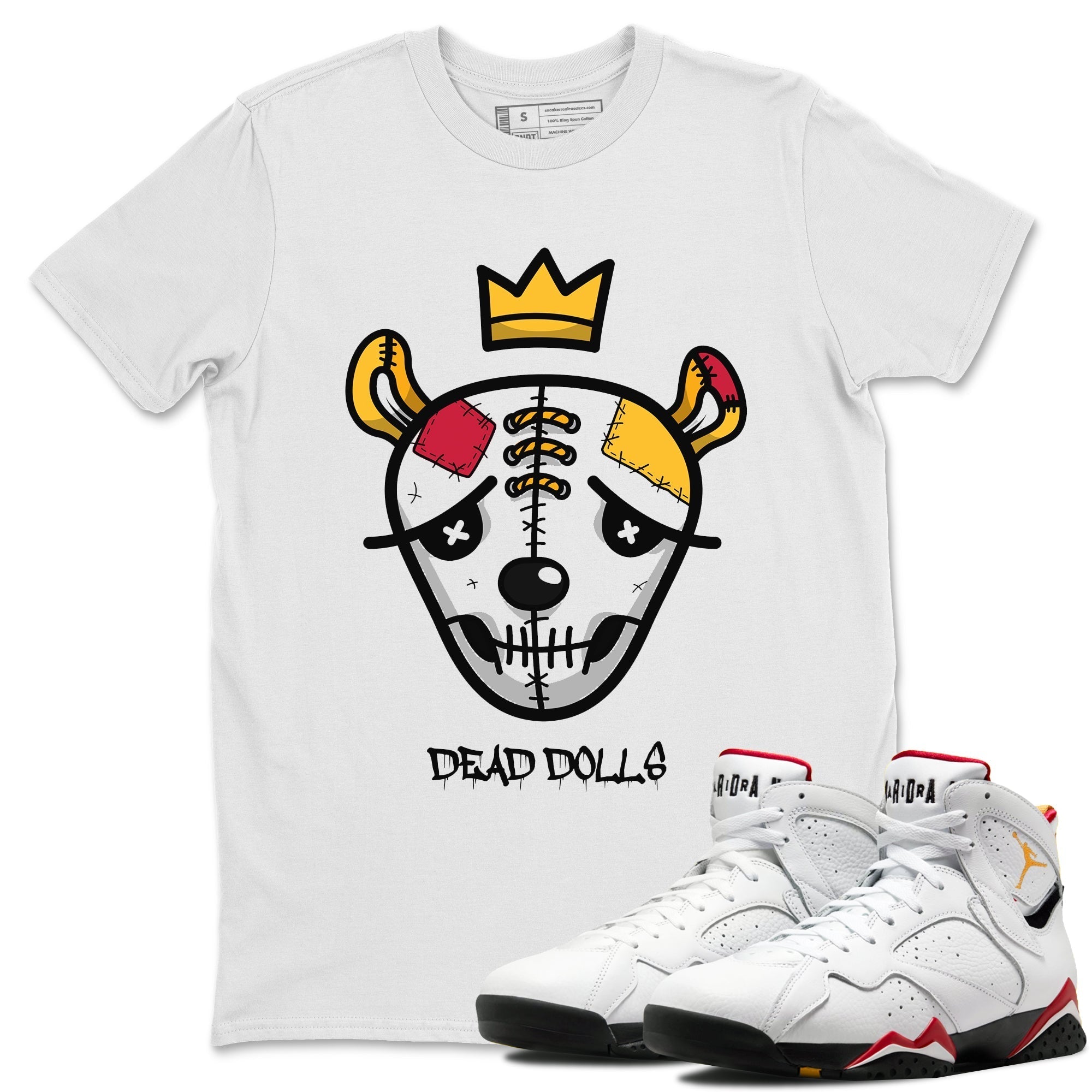 Jordan 7 Cardinal Shirt To Match Jordans Dead Dolls Face Sneaker Tees Jordan 7 Cardinal Drip Gear Zone Sneaker Matching Clothing Unisex Shirts