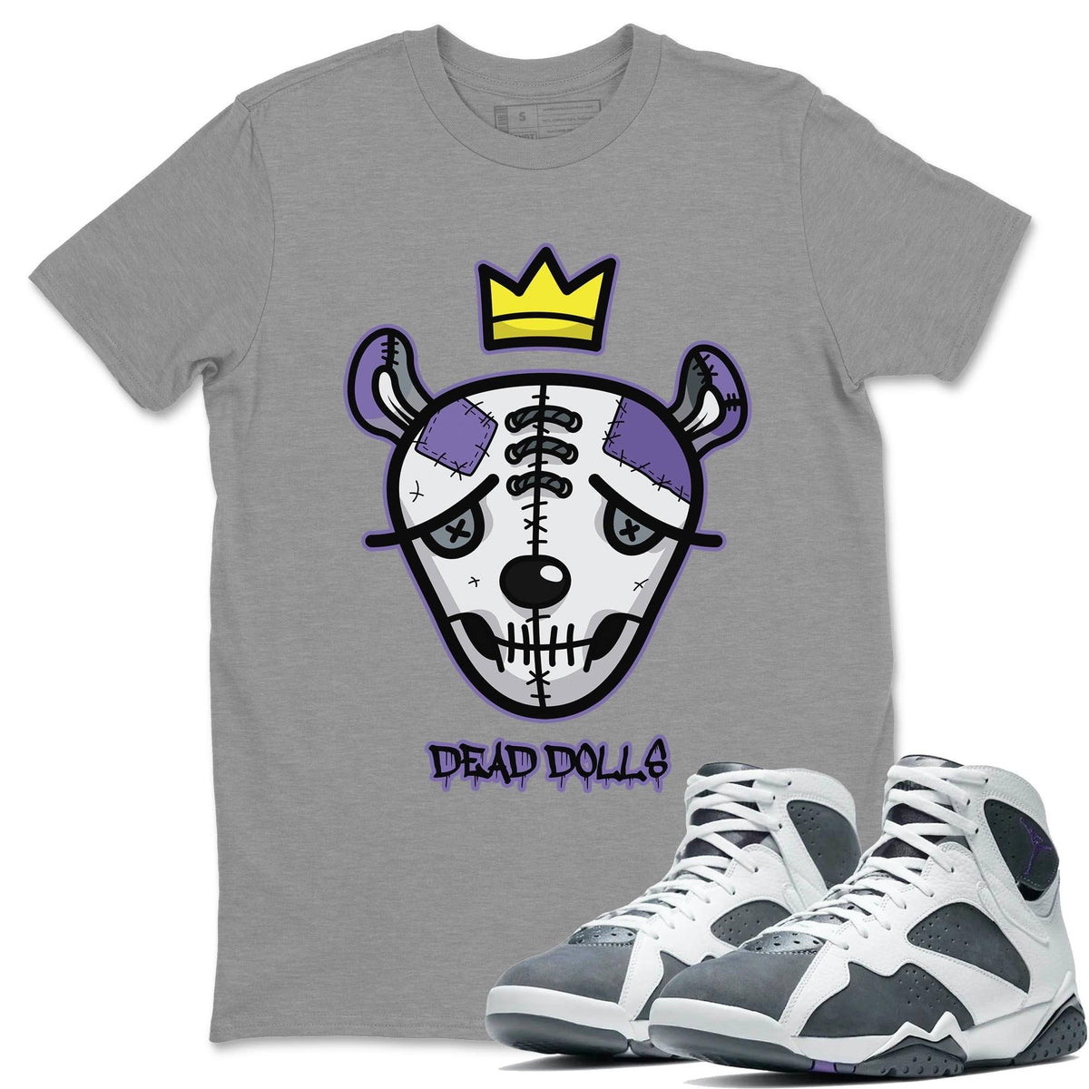 Jordan 7 Flint Shirt To Match Jordans Dead Dolls Face Sneaker Tees Jordan 7 Flint Drip Gear Zone Sneaker Matching Clothing Unisex Shirts