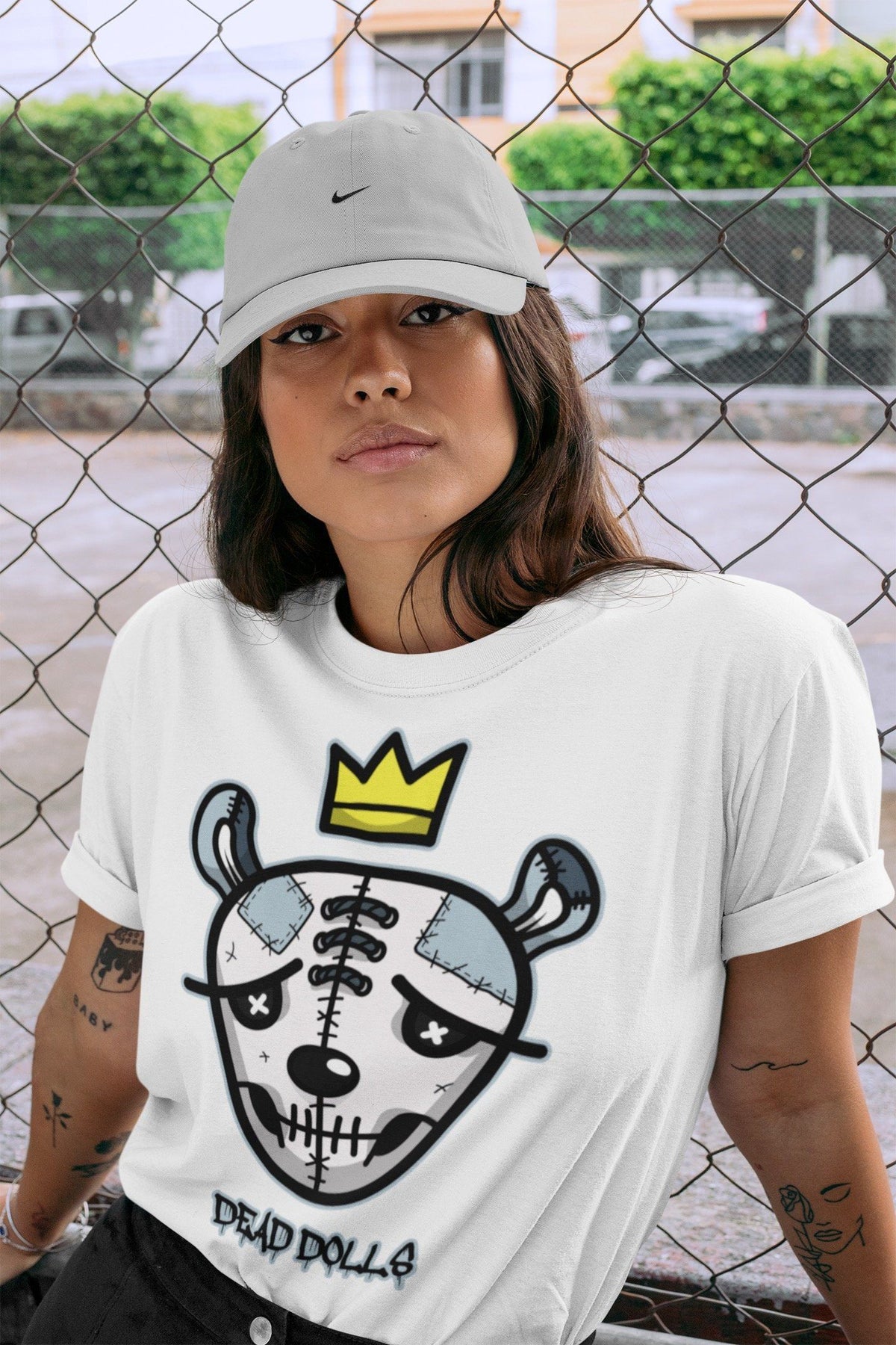 Dunk championship Grey Sneaker Match Tees Dead Dolls Face Sneaker Tees Dunk championship Grey Jordan to match sneaker T-Shirt Crew Neck Shirts