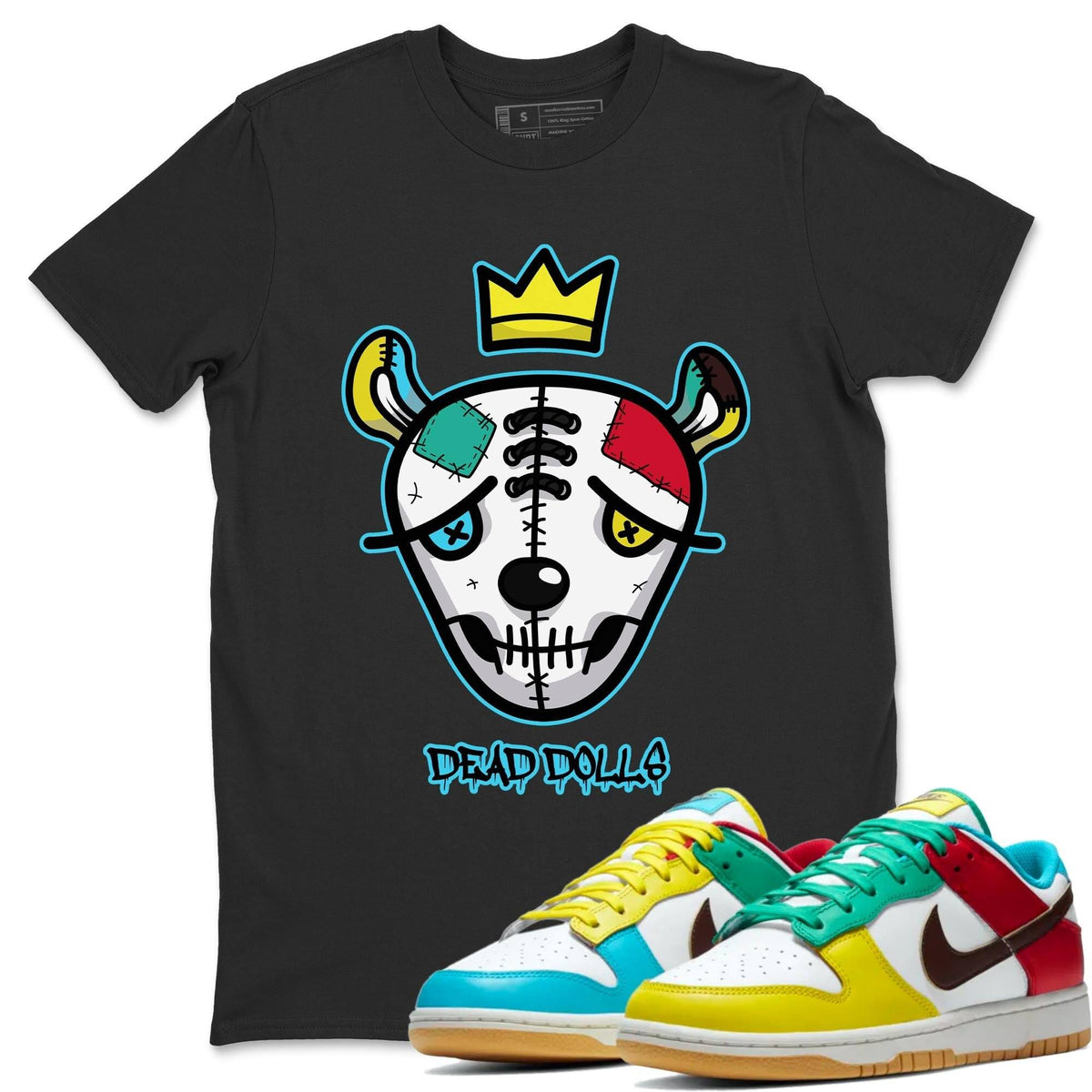 Dunk Free 99 White Sneaker Match Tees Dead Dolls Face Sneaker Tees Dunk Free 99 White Jordan to match sneaker T-Shirt Crew Neck Shirts