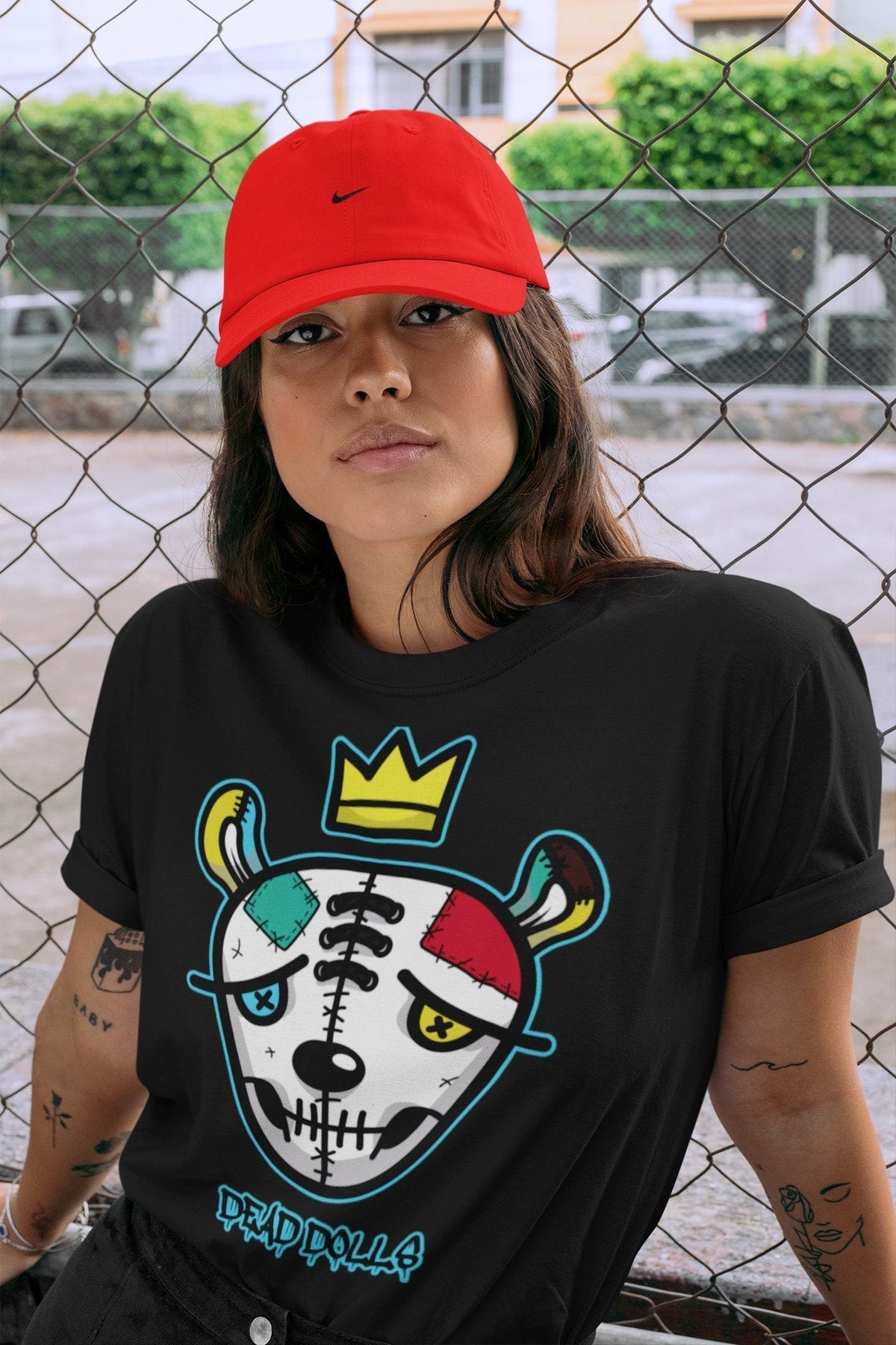 Dunk Free 99 White Sneaker Match Tees Dead Dolls Face Sneaker Tees Dunk Free 99 White Jordan to match sneaker T-Shirt Crew Neck Shirts