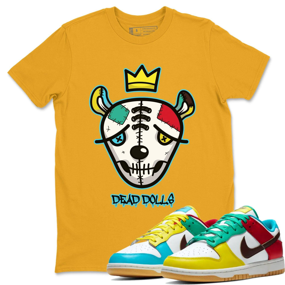 Dunk Free 99 White Sneaker Match Tees Dead Dolls Face Sneaker Tees Dunk Free 99 White Jordan to match sneaker T-Shirt Crew Neck Shirts