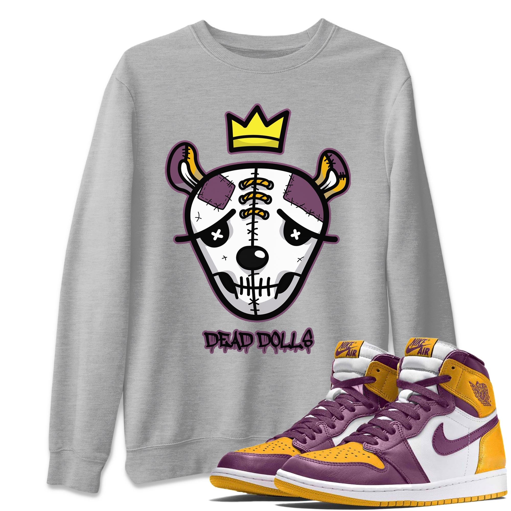 Jordan 1 Brotherhood Sneaker Matching T-Shirt Dead Dolls Face Sneaker Tees Jordan 1 Brotherhood Sneaker Release Tees Crew Neck Tees