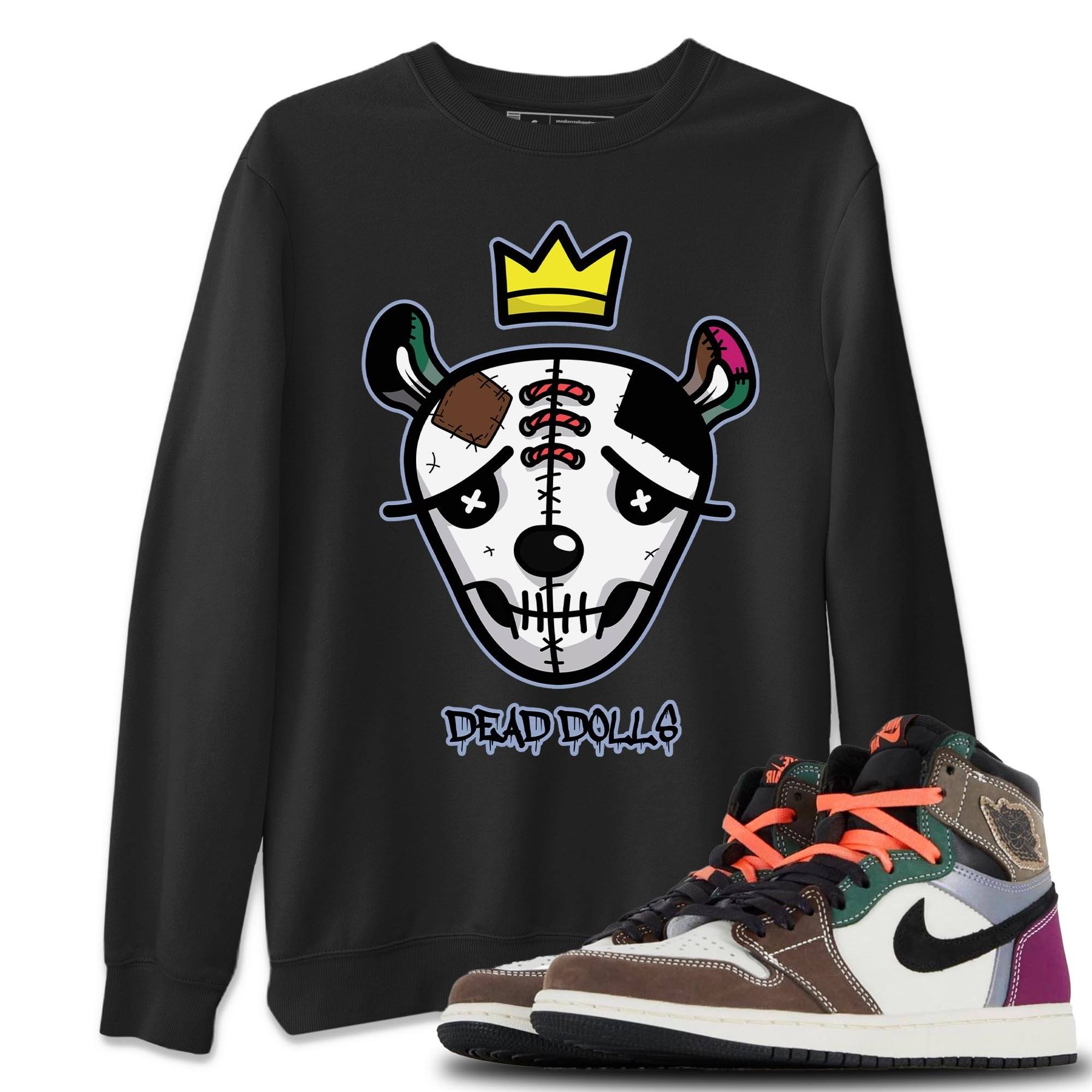 Jordan 1 Hand Crafted Sneaker Matching T-Shirt Dead Dolls Face Sneaker Tees Jordan 1 Hand Crafted Sneaker Release Tees Crew Neck Tees