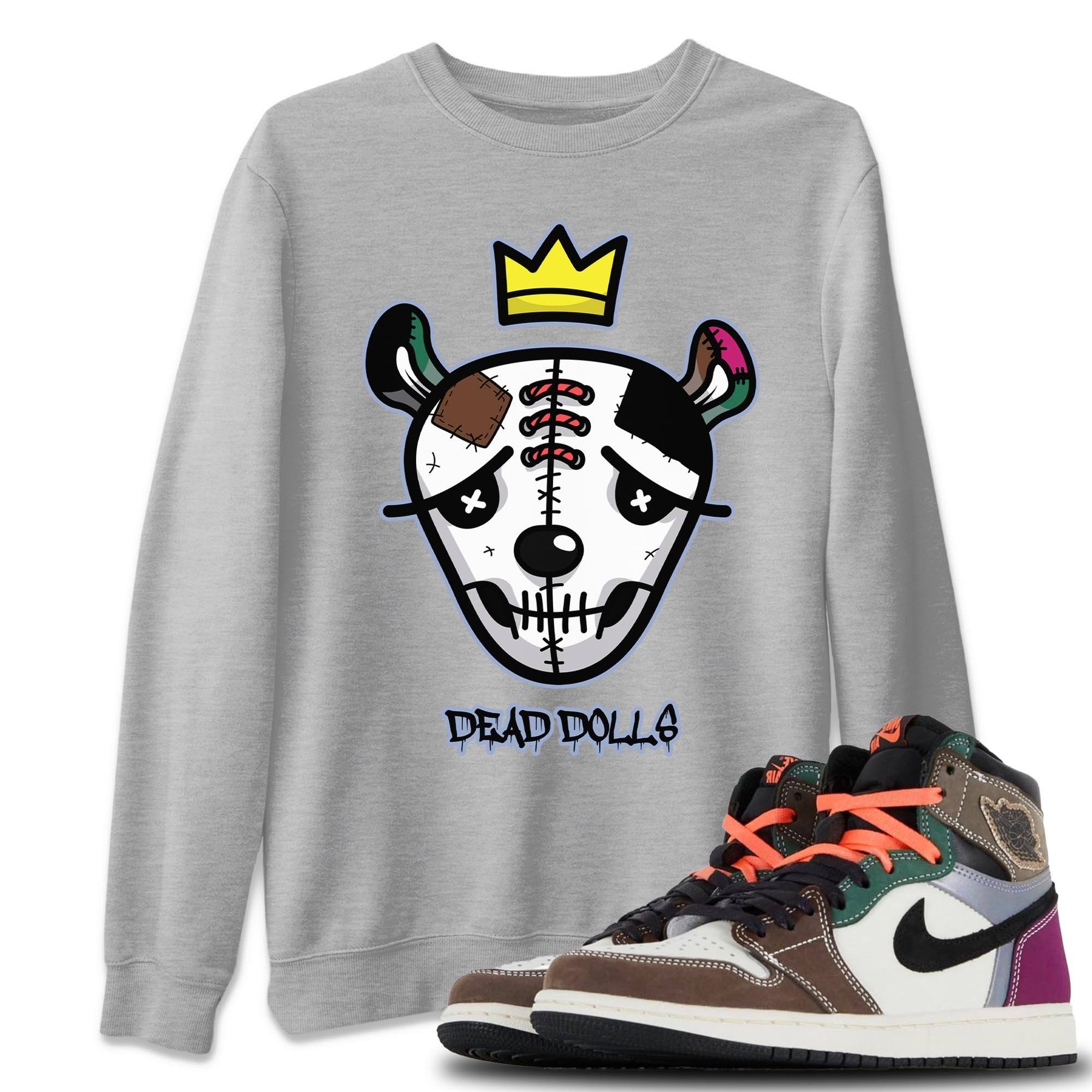 Jordan 1 Hand Crafted Sneaker Matching T-Shirt Dead Dolls Face Sneaker Tees Jordan 1 Hand Crafted Sneaker Release Tees Crew Neck Tees