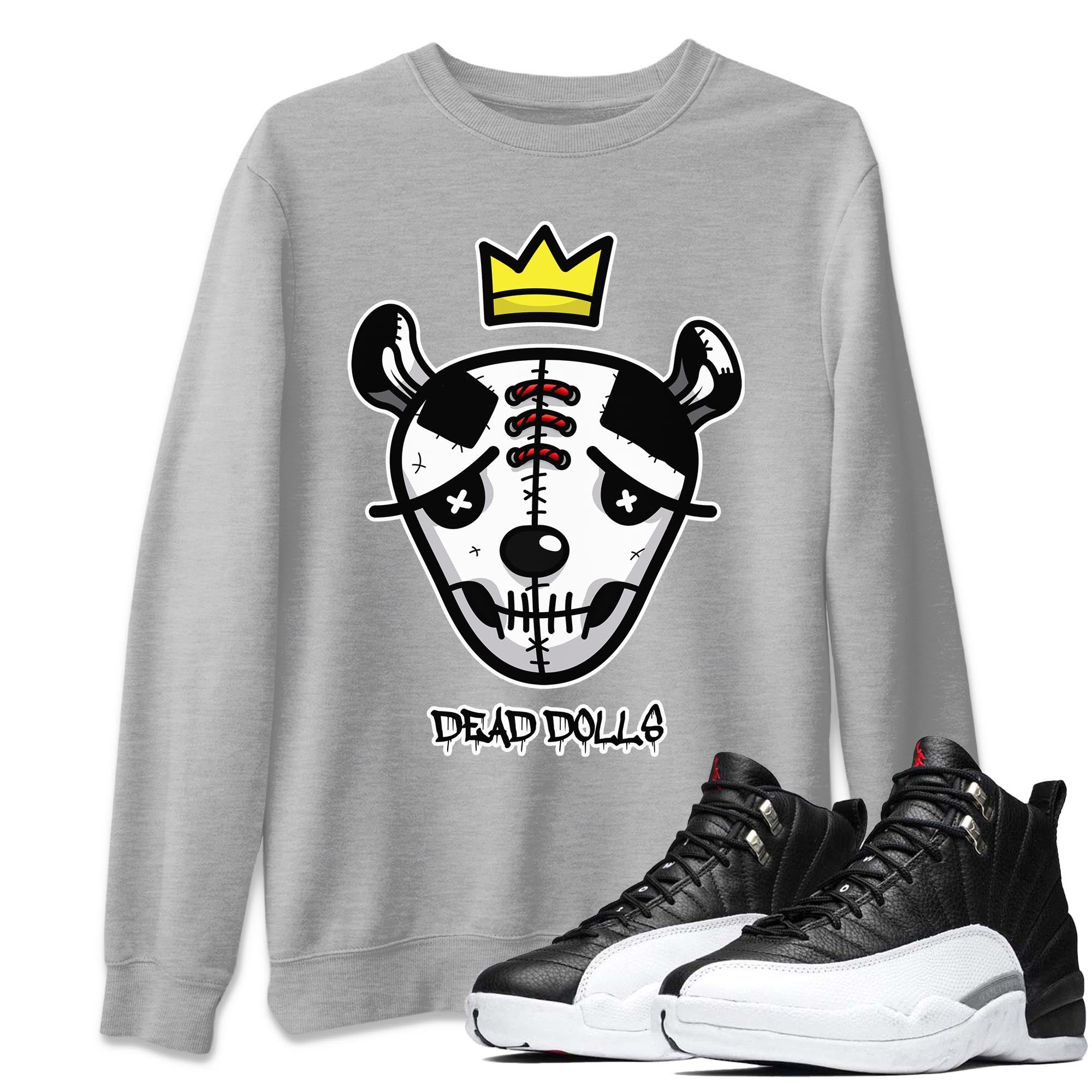 Jordan 12 Playoffs Shirt To Match Jordans Dead Dolls Face Sneaker Tees Jordan 12 Playoffs Drip Gear Zone Sneaker Matching Clothing Unisex Shirts