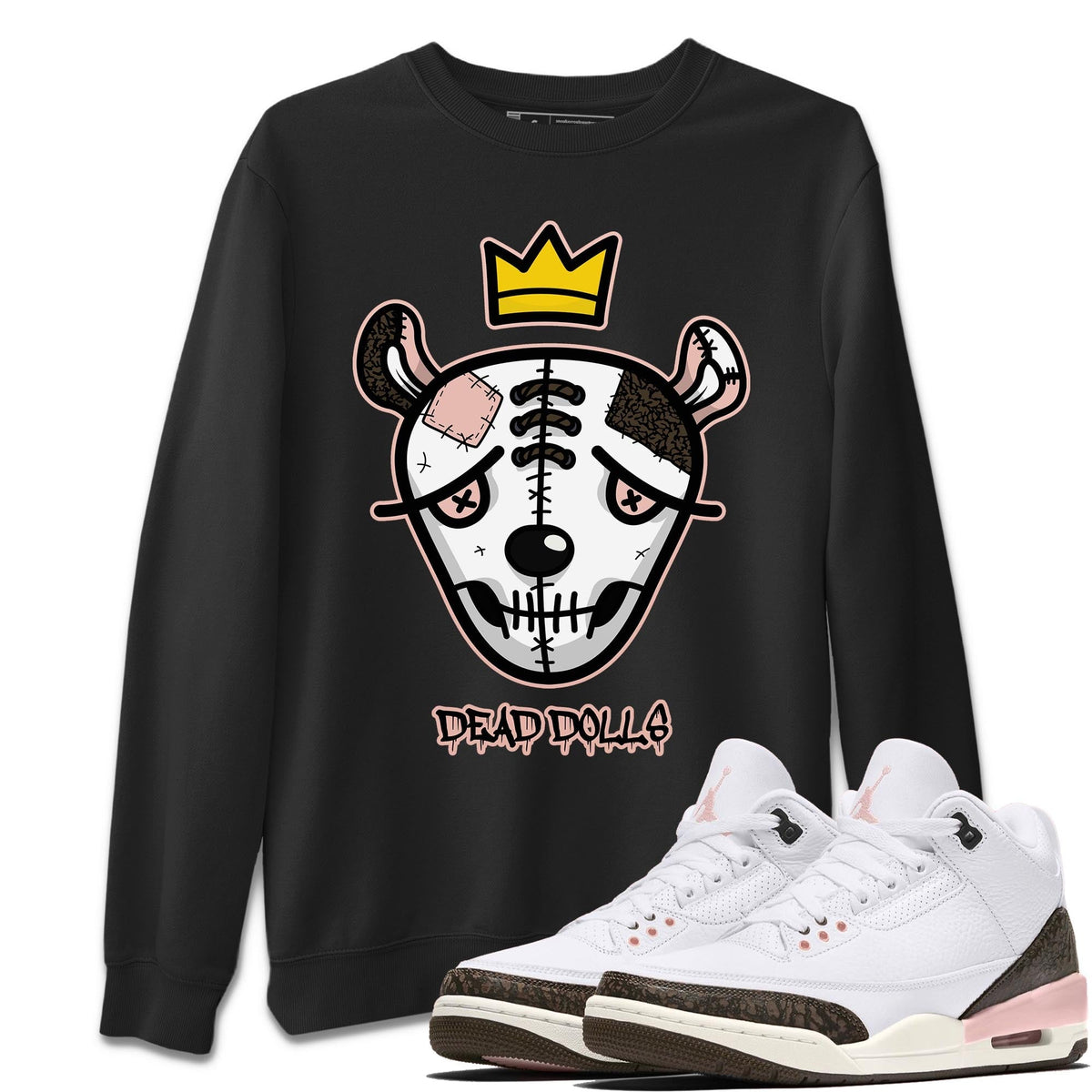 Jordan 3 Atmosphere Sneaker Matching T-Shirt Dead Dolls Face Sneaker Tees Jordan 3 Atmosphere Sneaker Release Tees Crew Neck Tees