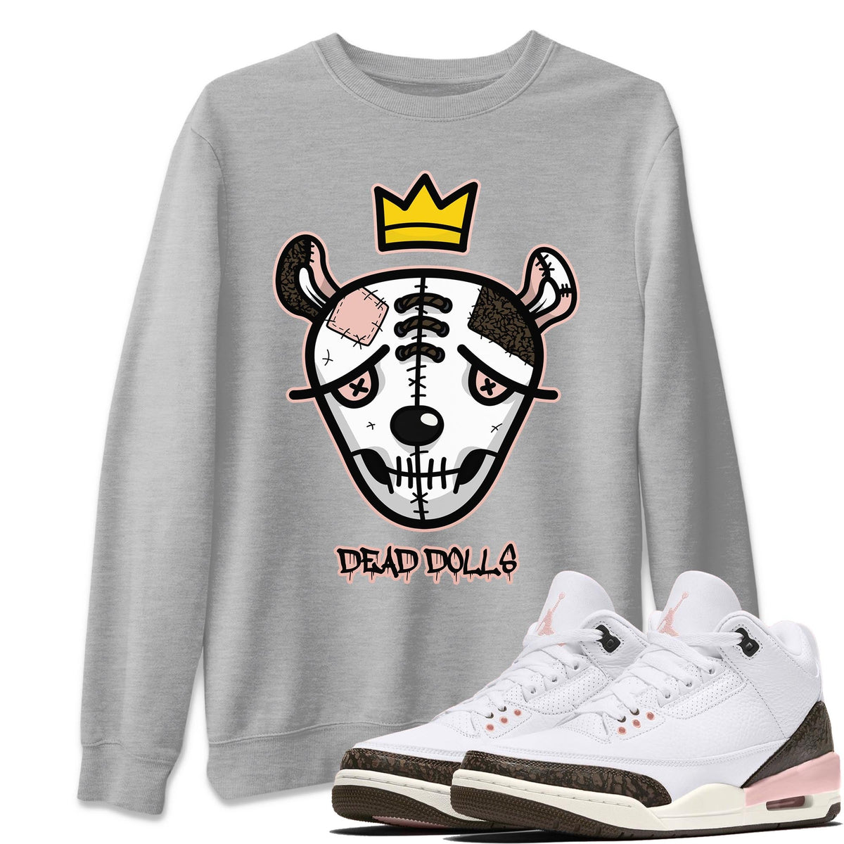 Jordan 3 Atmosphere Sneaker Matching T-Shirt Dead Dolls Face Sneaker Tees Jordan 3 Atmosphere Sneaker Release Tees Crew Neck Tees