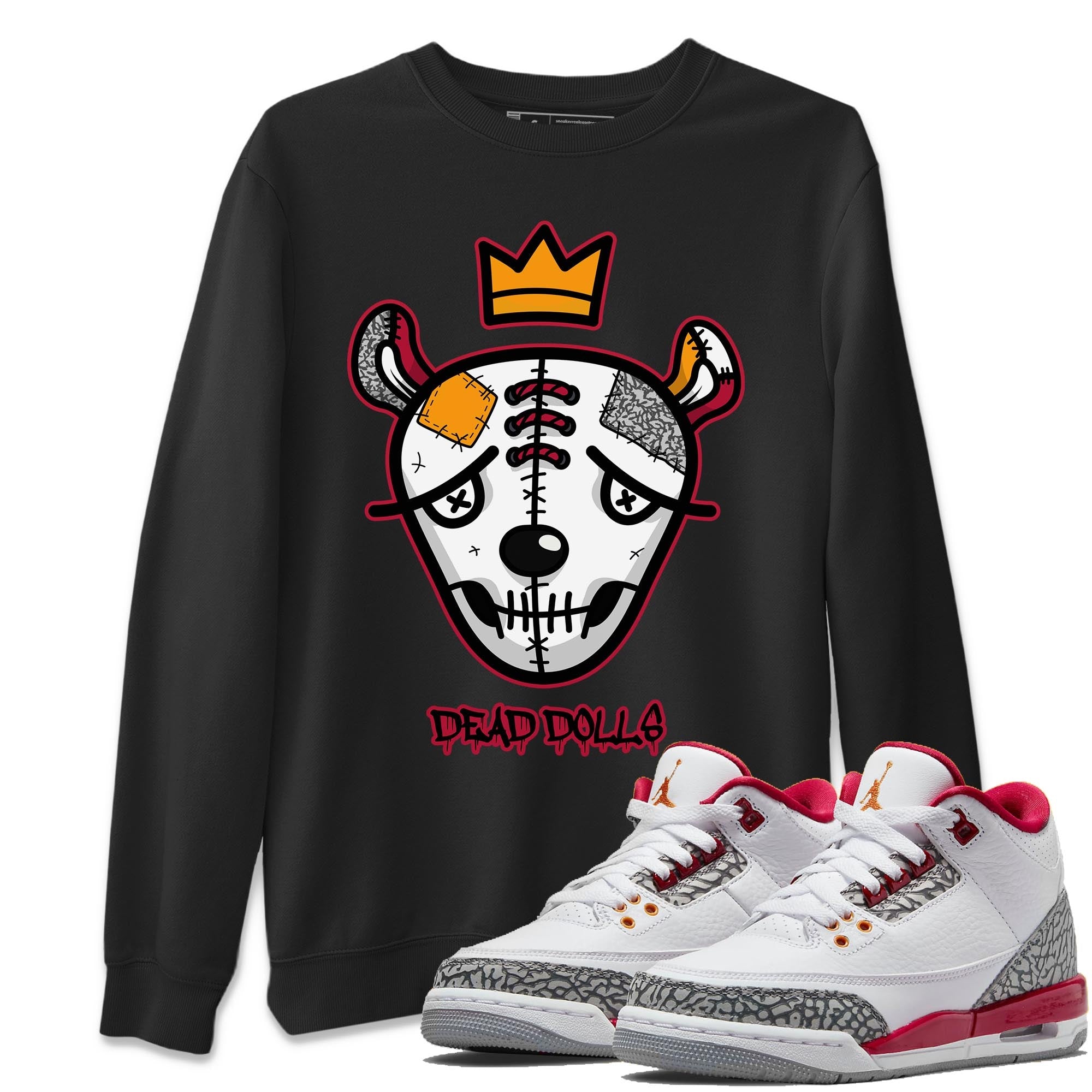Jordan 3 Cardinal Shirt To Match Jordans Dead Dolls Face Sneaker Tees Jordan 3 Cardinal Drip Gear Zone Sneaker Matching Clothing Unisex Shirts