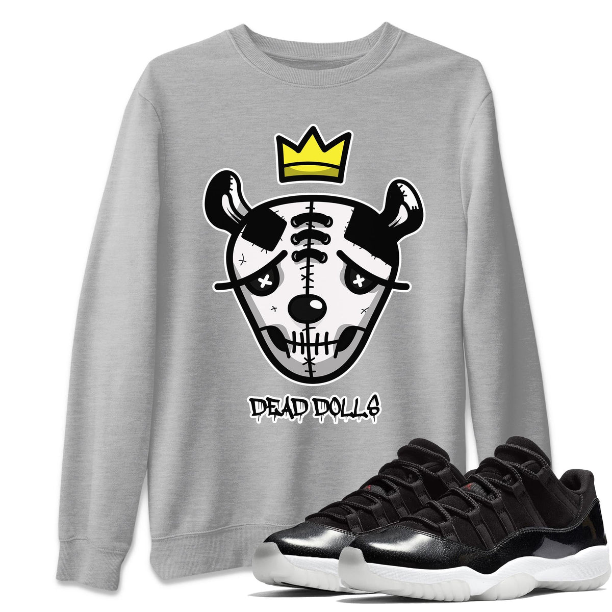 Jordan 11 72-10 Sneaker Matching T-Shirt Dead Dolls Face Sneaker Tees Jordan 11 72-10 Sneaker Release Tees Crew Neck Tees