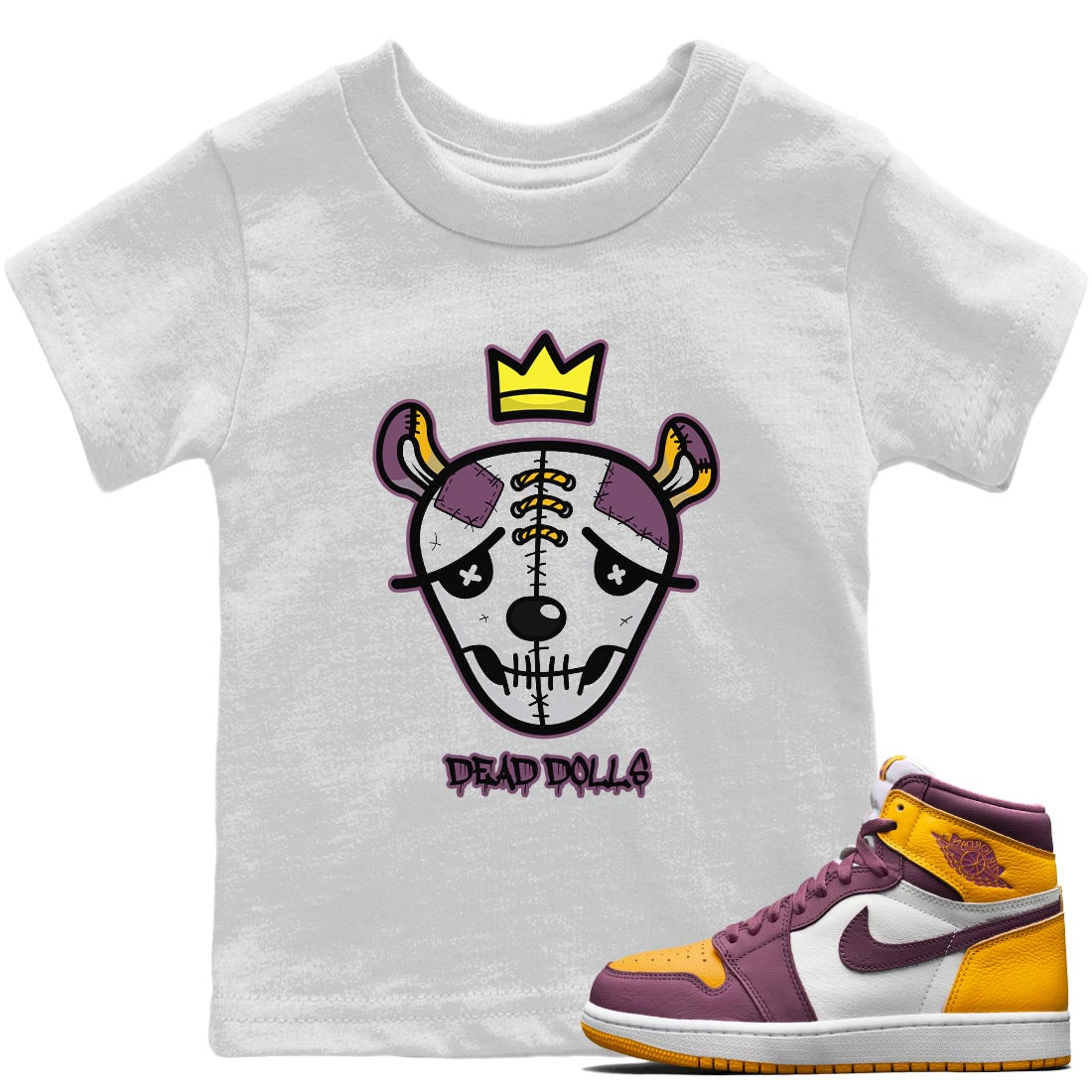 Jordan 1 Brotherhood Sneaker Matching T-Shirt Dead Dolls Face Sneaker Tees Jordan 1 Brotherhood Sneaker Release Tees Kids Shirts