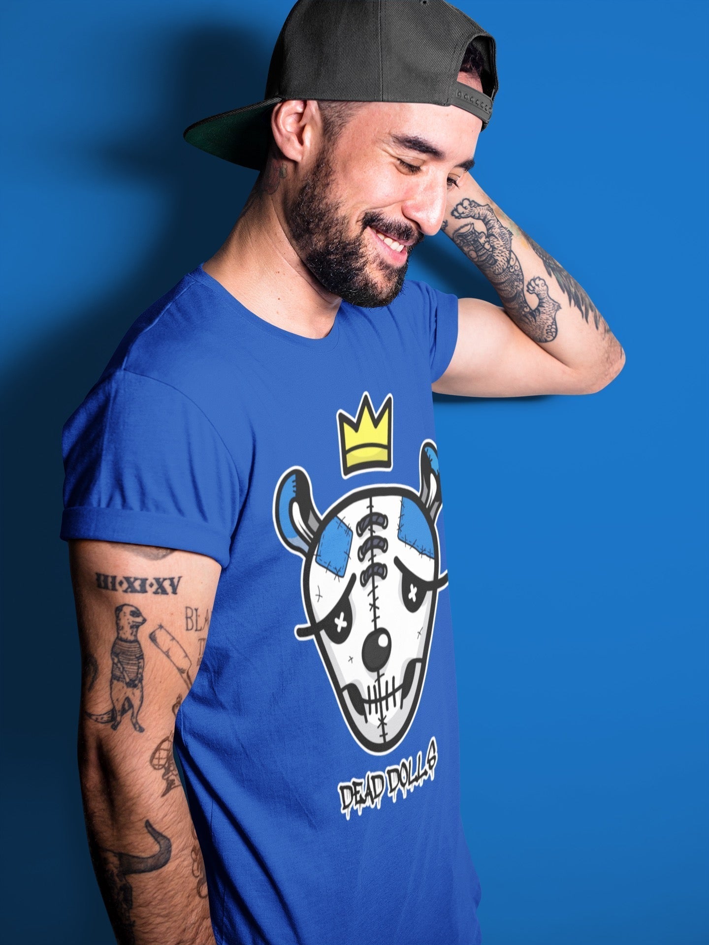 Jordan 1 Dark Marina Blue Sneaker Matching T-Shirt Dead Dolls Face Sneaker Tees Jordan 1 Dark Marina Blue Sneaker Release Tees Crew Neck Tees