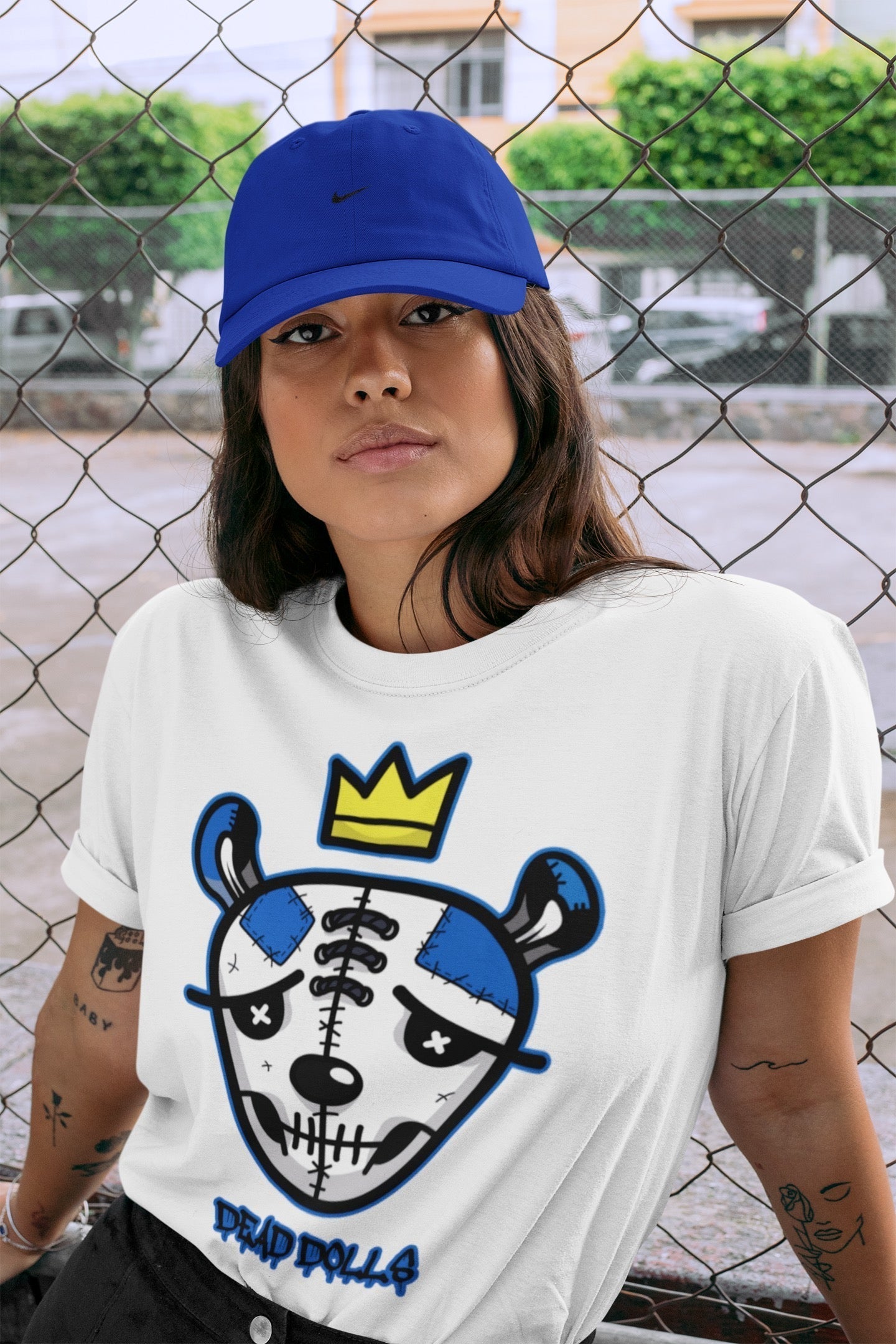 Jordan 1 Dark Marina Blue Sneaker Matching T-Shirt Dead Dolls Face Sneaker Tees Jordan 1 Dark Marina Blue Sneaker Release Tees Crew Neck Tees