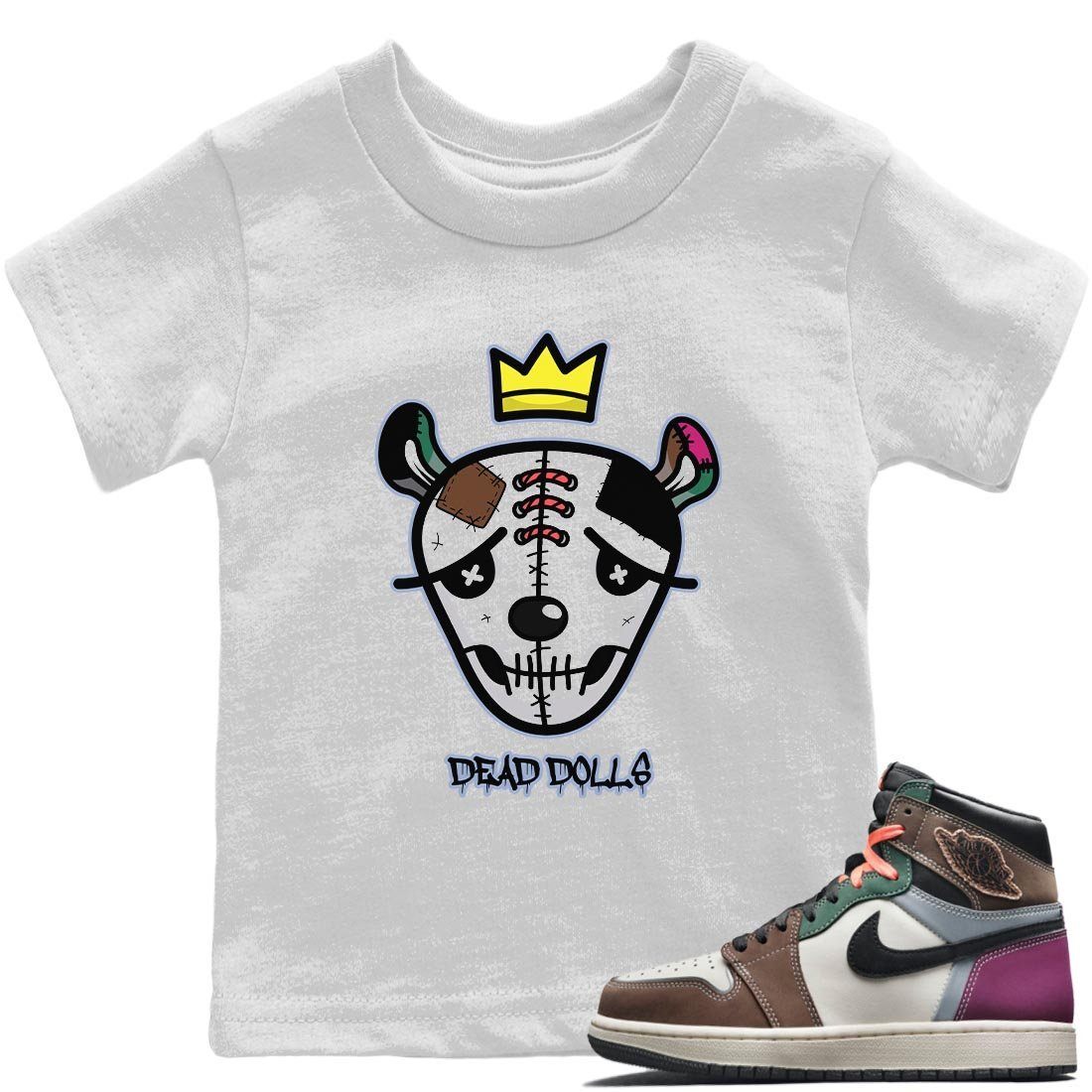 Jordan 1 Hand Crafted Sneaker Matching T-Shirt Dead Dolls Face Sneaker Tees Jordan 1 Hand Crafted Sneaker Release Tees Kids Shirts