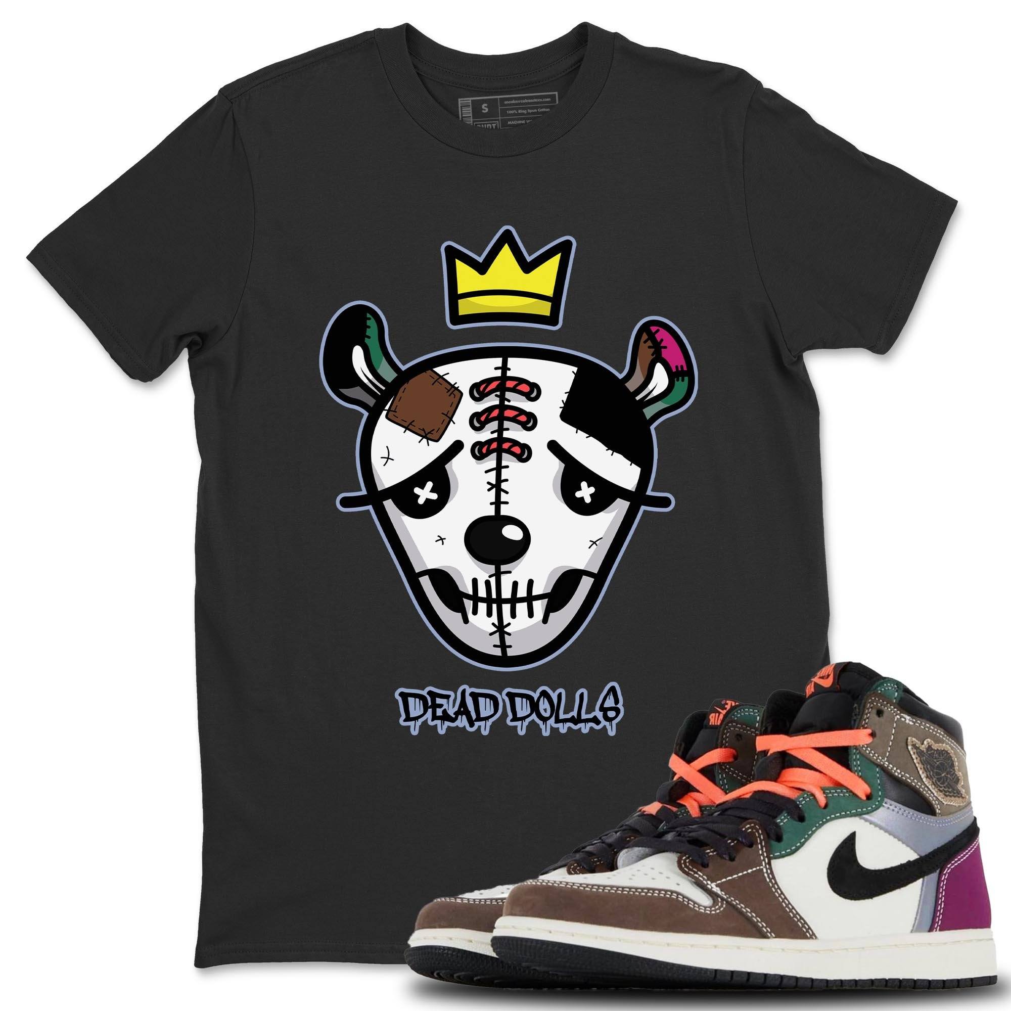 Jordan 1 Hand Crafted Sneaker Matching T-Shirt Dead Dolls Face Sneaker Tees Jordan 1 Hand Crafted Sneaker Release Tees Crew Neck Tees