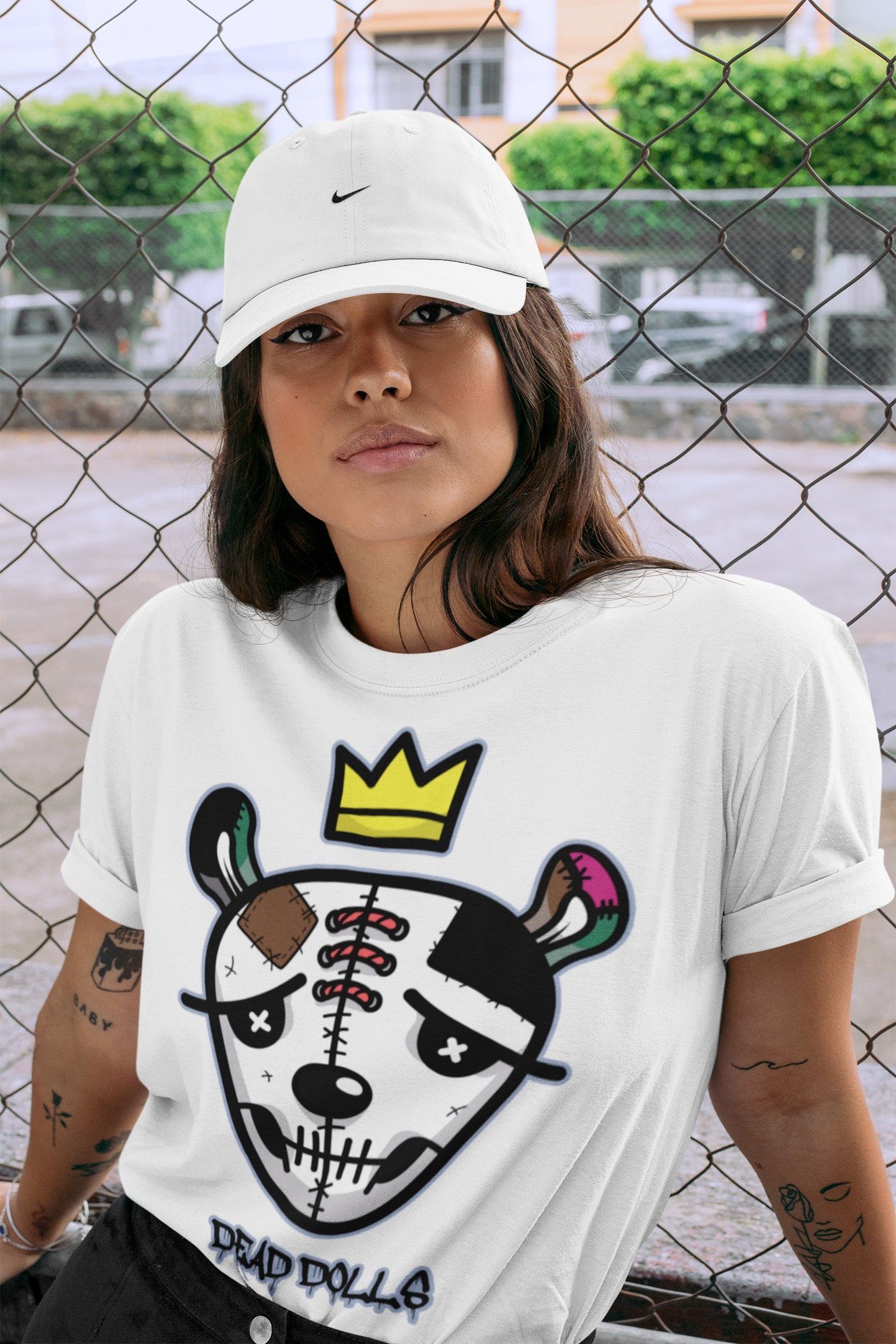 Jordan 1 Hand Crafted Sneaker Matching T-Shirt Dead Dolls Face Sneaker Tees Jordan 1 Hand Crafted Sneaker Release Tees Crew Neck Tees