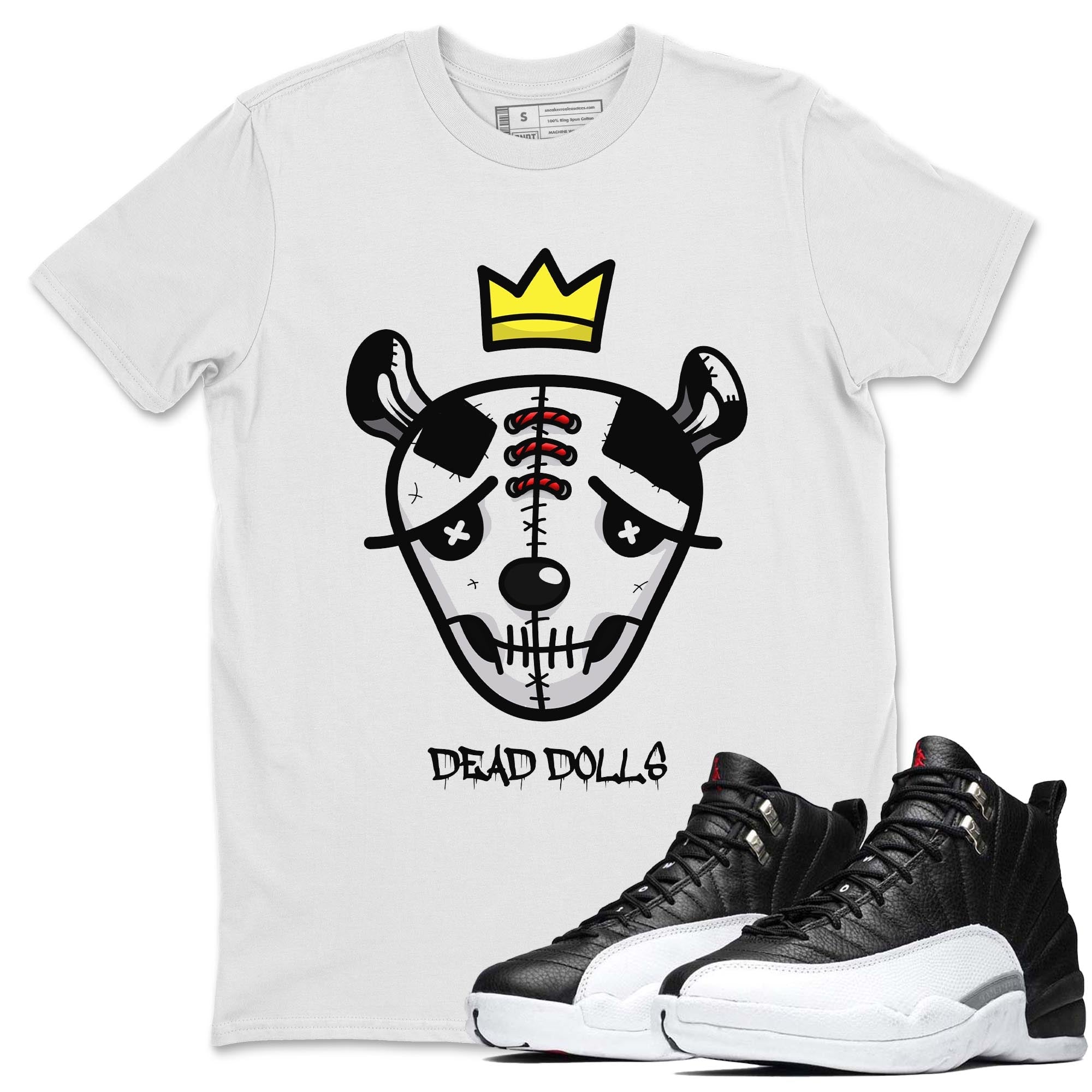 Jordan 12 Playoffs Shirt To Match Jordans Dead Dolls Face Sneaker Tees Jordan 12 Playoffs Drip Gear Zone Sneaker Matching Clothing Unisex Shirts