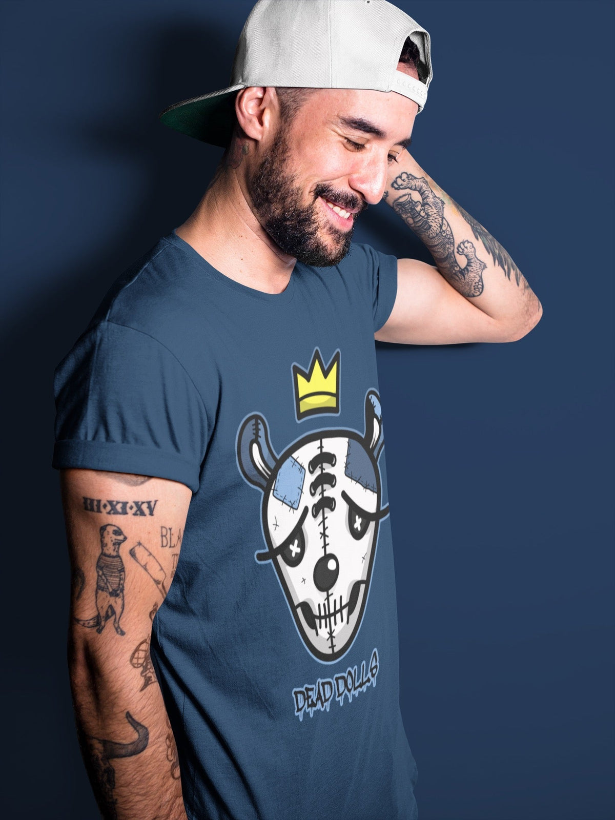 Jordan 13 Brave Blue Sneaker Matching T-Shirt Dead Dolls Face Sneaker Tees Jordan 13 Brave Blue Sneaker Release Tees Crew Neck Tees