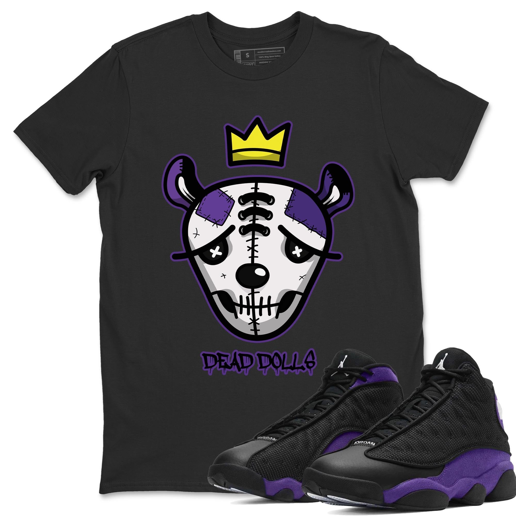 Jordan 13 Court Purple Shirt To Match Jordans Dead Dolls Face Sneaker Tees Jordan 13 Court Purple Drip Gear Zone Sneaker Matching Clothing Unisex Shirts