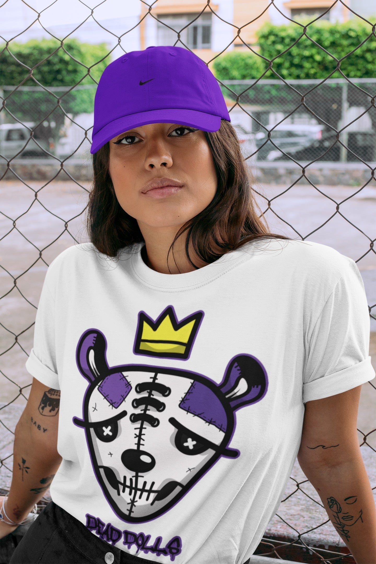 Jordan 13 Court Purple Shirt To Match Jordans Dead Dolls Face Sneaker Tees Jordan 13 Court Purple Drip Gear Zone Sneaker Matching Clothing Unisex Shirts