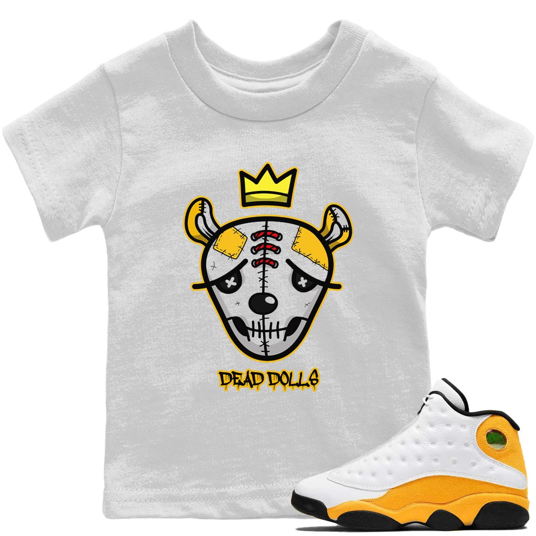 Jordan 13 Del Sol Sneaker Matching T-Shirt Dead Dolls Face Sneaker Tees Jordan 13 Del Sol Sneaker Release Tees Kids Shirts