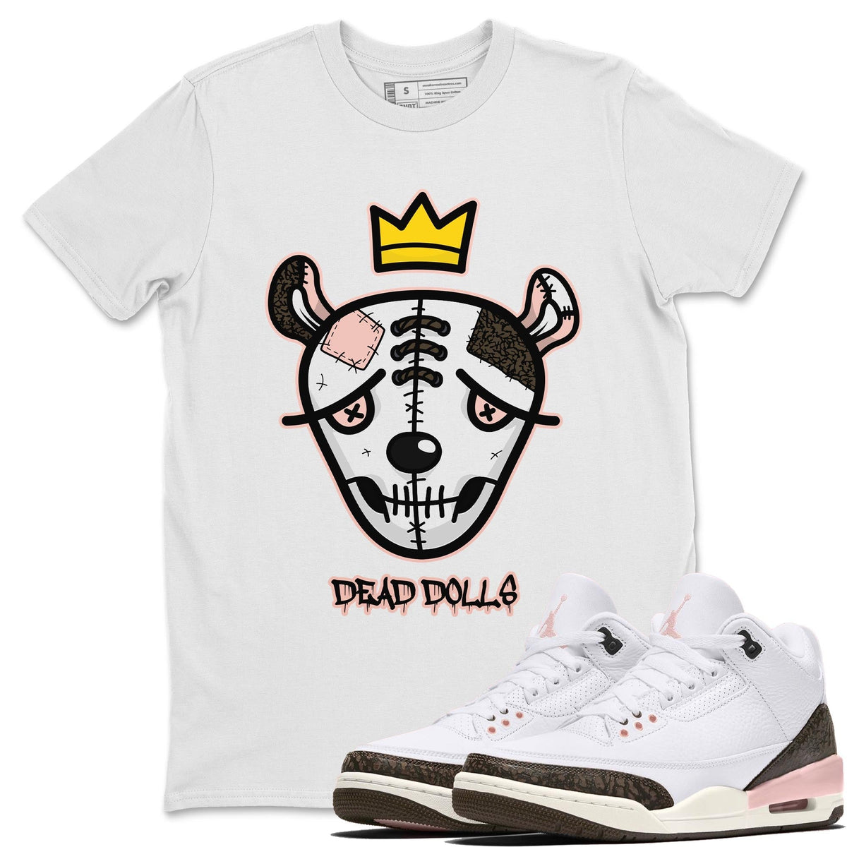 Jordan 3 Atmosphere Sneaker Matching T-Shirt Dead Dolls Face Sneaker Tees Jordan 3 Atmosphere Sneaker Release Tees Crew Neck Tees