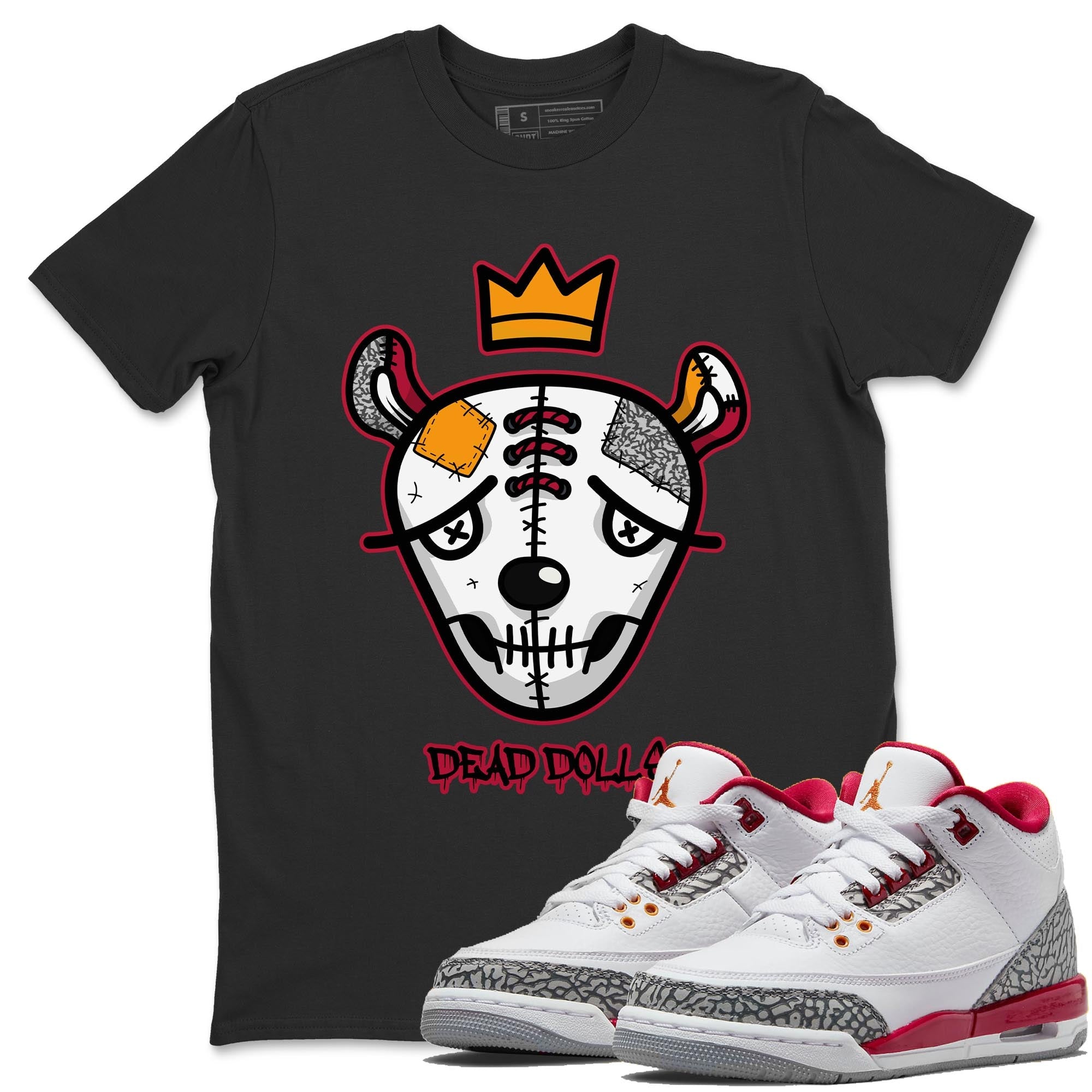 Jordan 3 Cardinal Shirt To Match Jordans Dead Dolls Face Sneaker Tees Jordan 3 Cardinal Drip Gear Zone Sneaker Matching Clothing Unisex Shirts