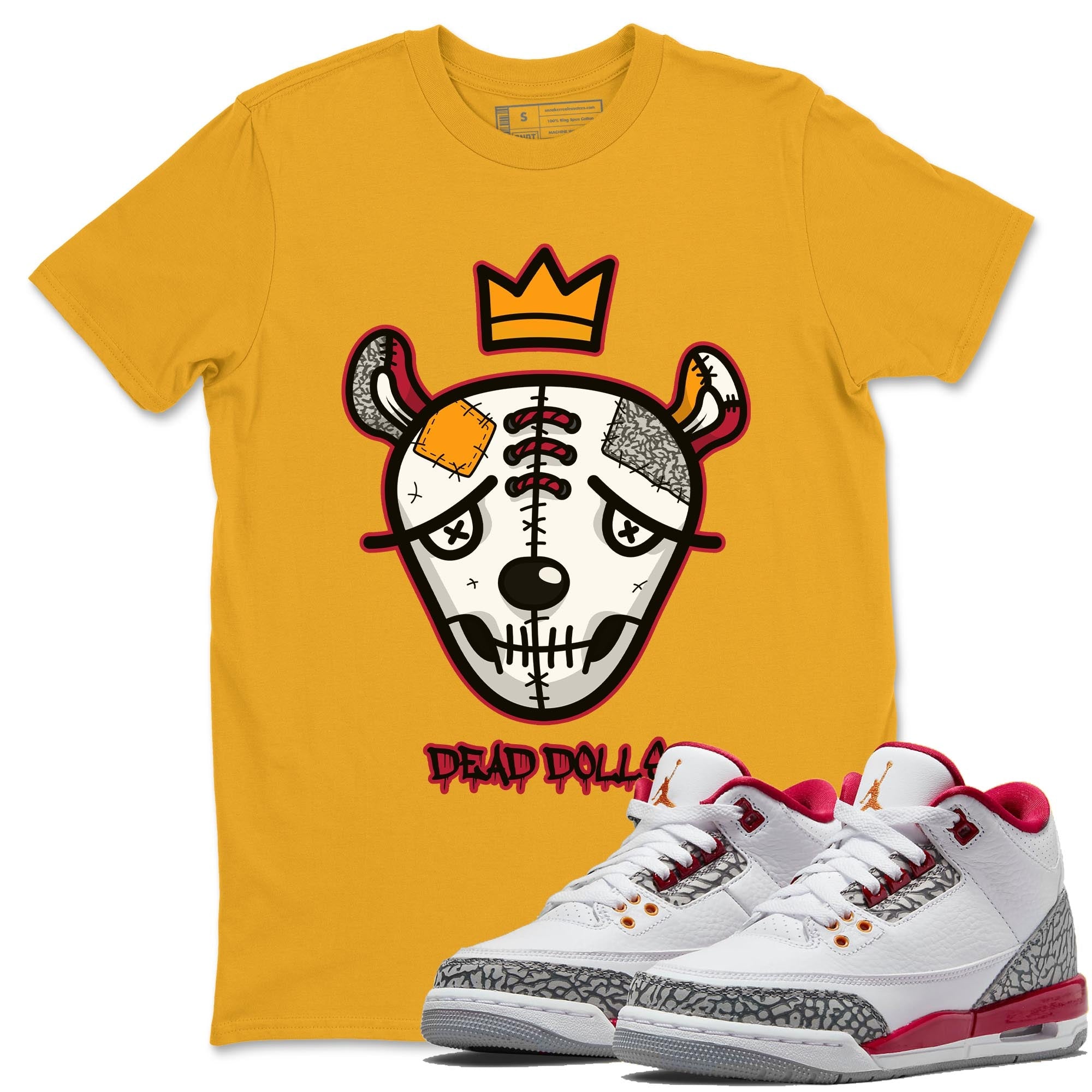 Jordan 3 Cardinal Shirt To Match Jordans Dead Dolls Face Sneaker Tees Jordan 3 Cardinal Drip Gear Zone Sneaker Matching Clothing Unisex Shirts