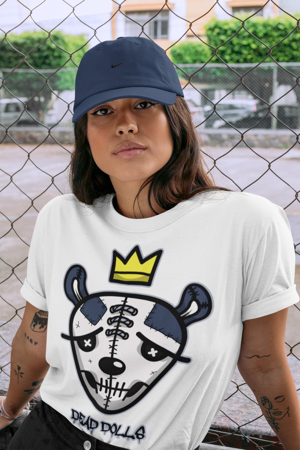 Jordan 6 Midnight Navy Sneaker Matching T-Shirt Dead Dolls Face Sneaker Tees Jordan 6 Midnight Navy Sneaker Release Tees Crew Neck Tees