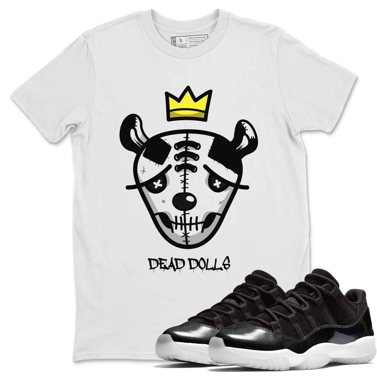Jordan 11 72-10 Sneaker Matching T-Shirt Dead Dolls Face Sneaker Tees Jordan 11 72-10 Sneaker Release Tees Crew Neck Tees