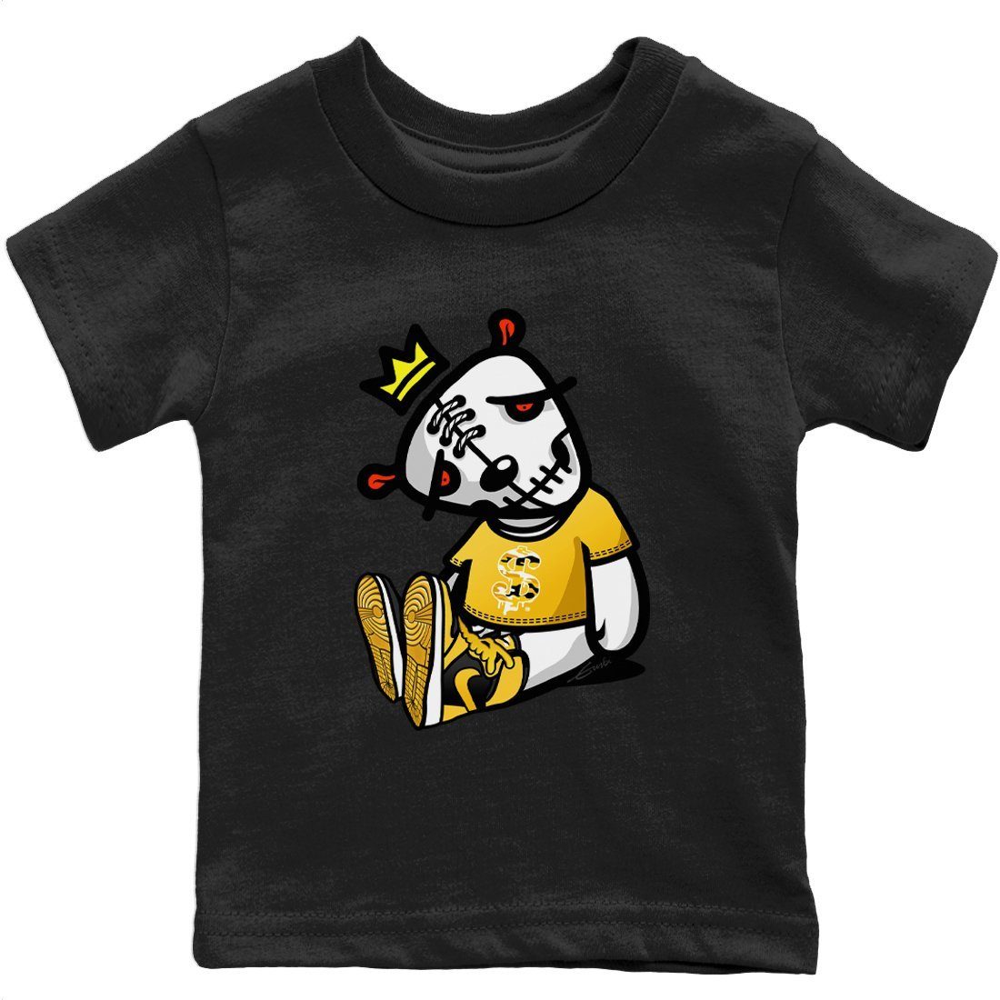 Jordan 1 Pollen Sneaker Matching T-Shirt Dead Dolls Sneaker Tees Jordan 1 Pollen Sneaker Release Tees Kids Shirts