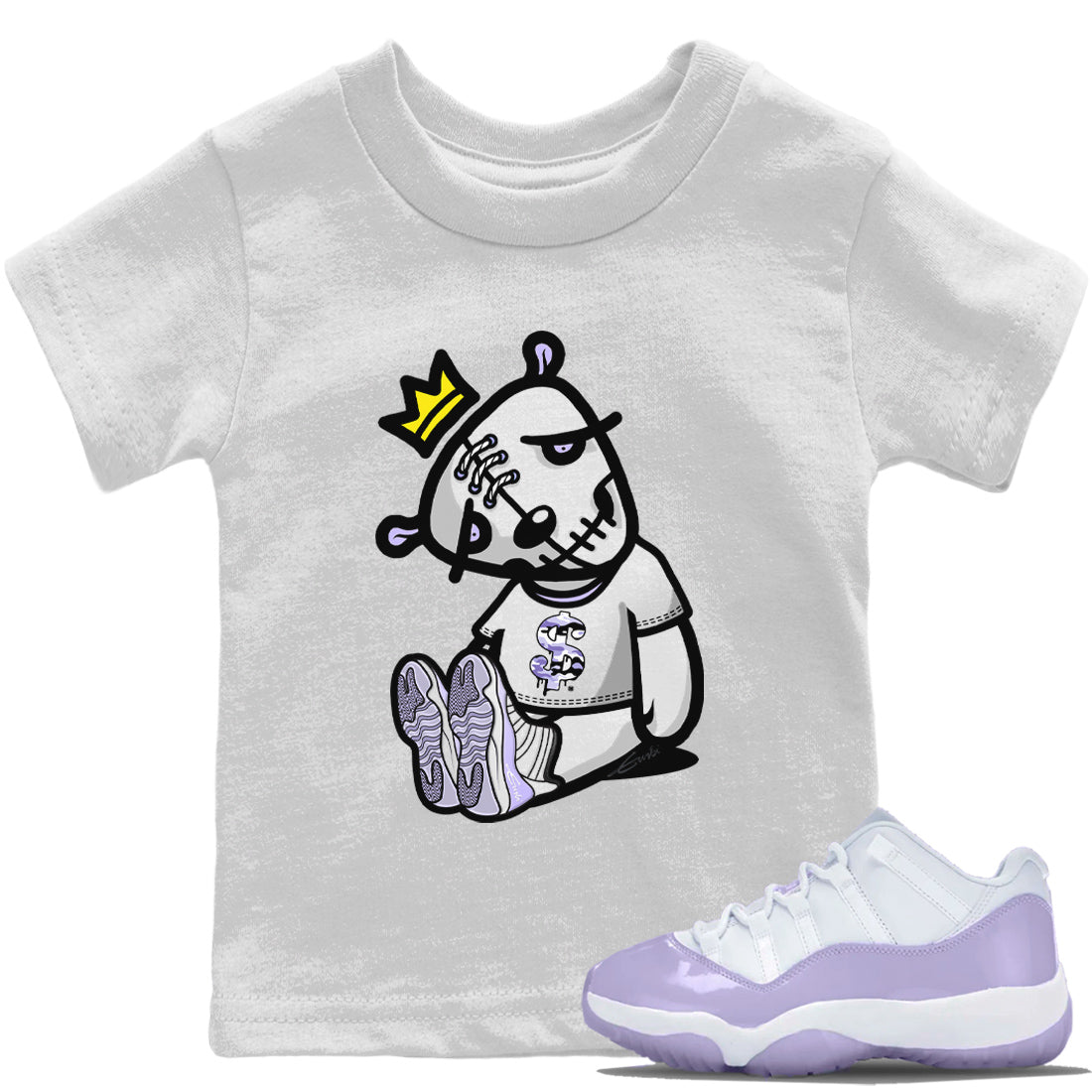 Jordan 11 Pure Violet Sneaker Matching T-Shirt Dead Dolls Sneaker Tees Jordan 11 Pure Violet Sneaker Release Tees Kids Shirts