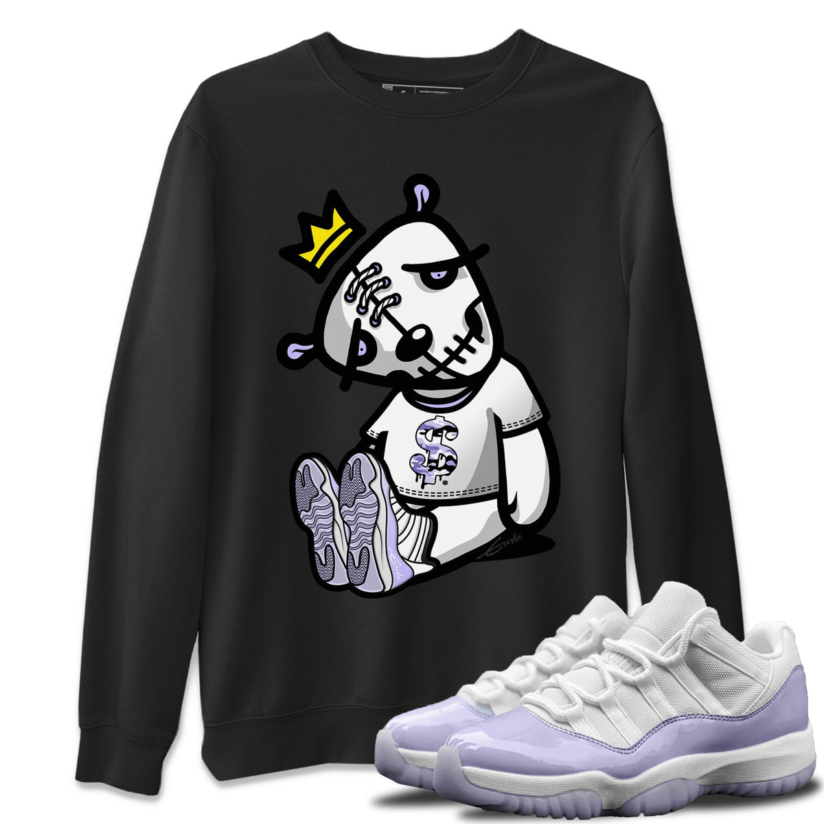 Jordan 11 Pure Violet Sneaker Matching T-Shirt Dead Dolls Sneaker Tees Jordan 11 Pure Violet Sneaker Release Tees Crew Neck Tees