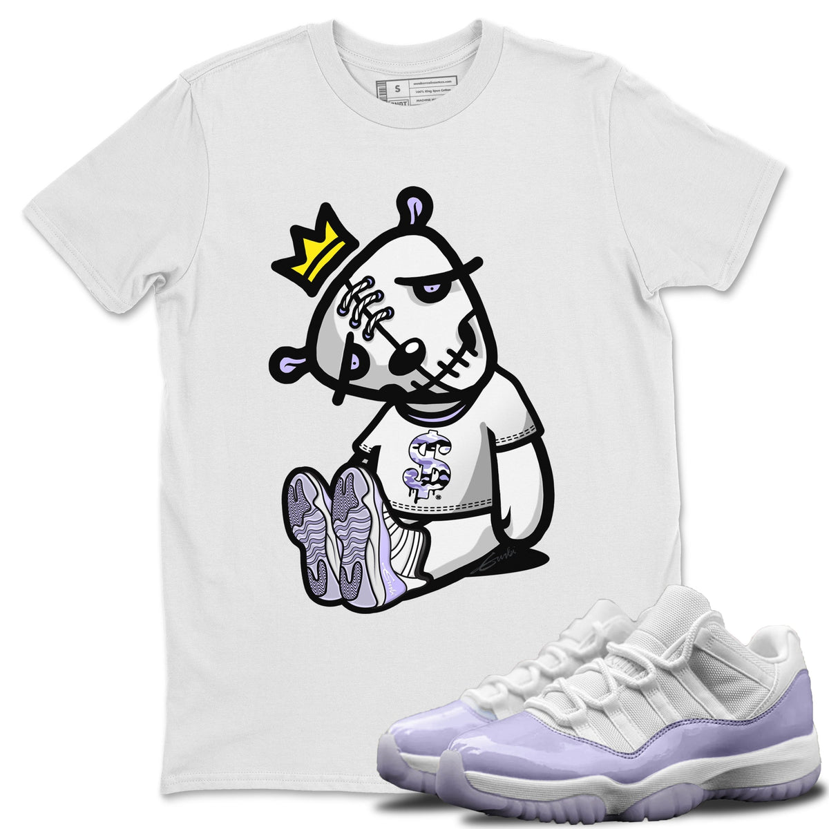 Jordan 11 Pure Violet Sneaker Matching T-Shirt Dead Dolls Sneaker Tees Jordan 11 Pure Violet Sneaker Release Tees Crew Neck Tees