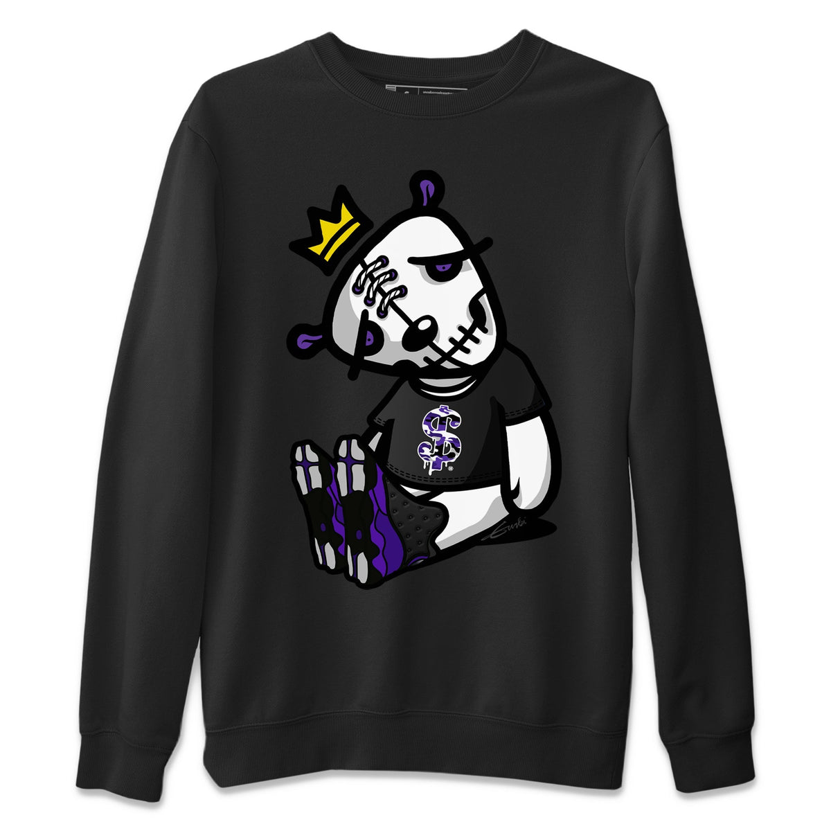 Jordan 13 Court Purple Sneaker Matching T-Shirt Dead Dolls Sneaker Tees Jordan 13 Court Purple Sneaker Release Tees Crew Neck Tees
