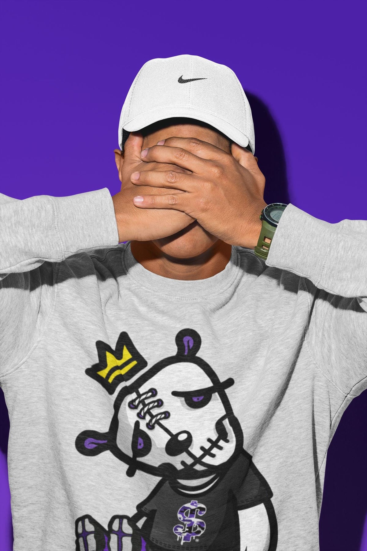 Jordan 13 Court Purple Sneaker Matching T-Shirt Dead Dolls Sneaker Tees Jordan 13 Court Purple Sneaker Release Tees Crew Neck Tees