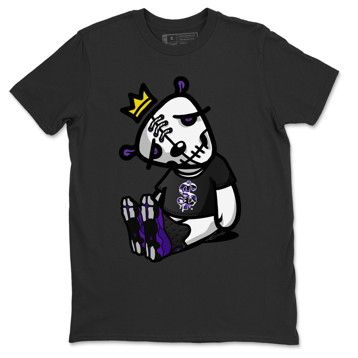 Jordan 13 Court Purple Sneaker Matching T-Shirt Dead Dolls Sneaker Tees Jordan 13 Court Purple Sneaker Release Tees Crew Neck Tees
