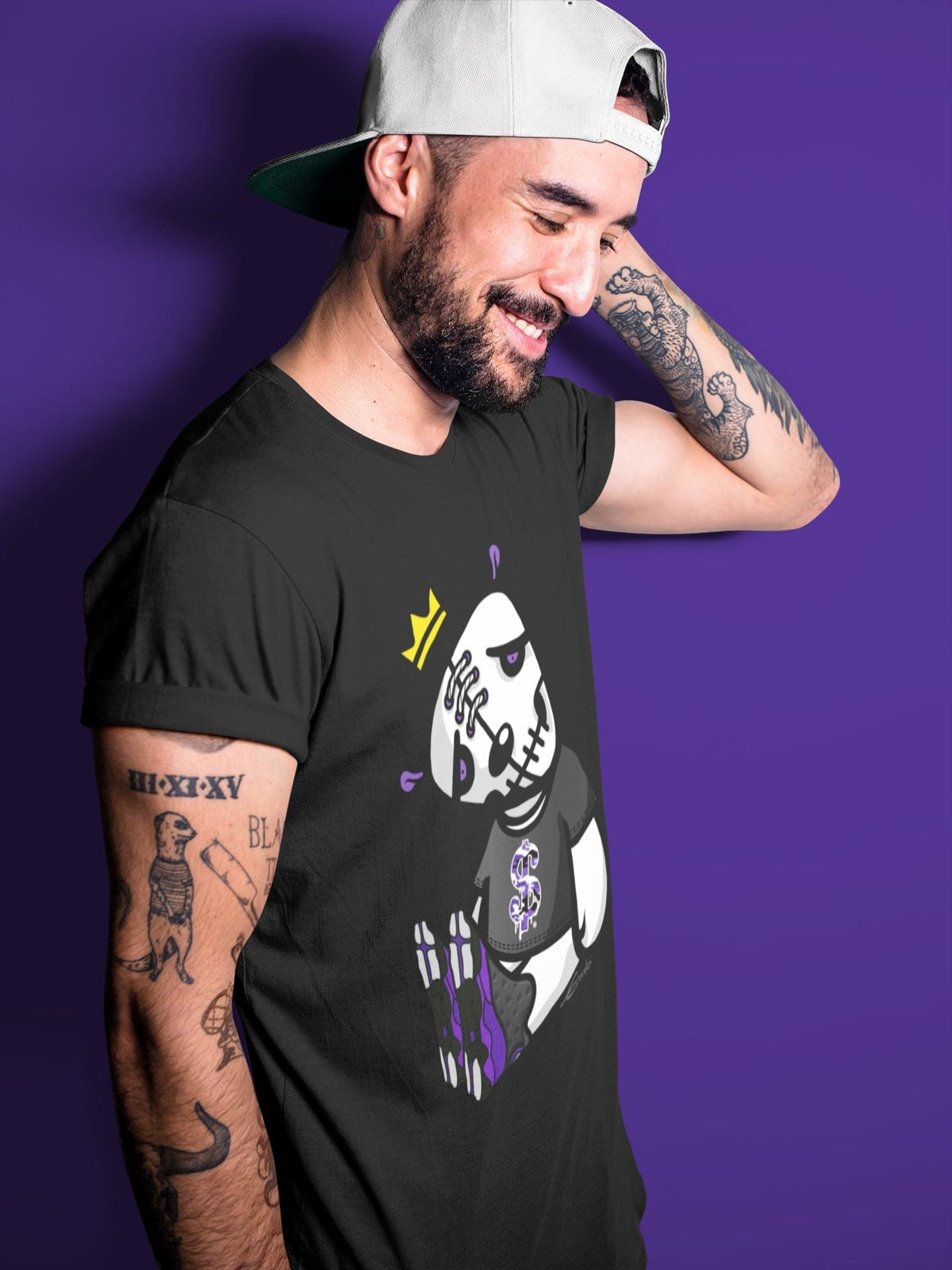 Jordan 13 Court Purple Sneaker Matching T-Shirt Dead Dolls Sneaker Tees Jordan 13 Court Purple Sneaker Release Tees Crew Neck Tees