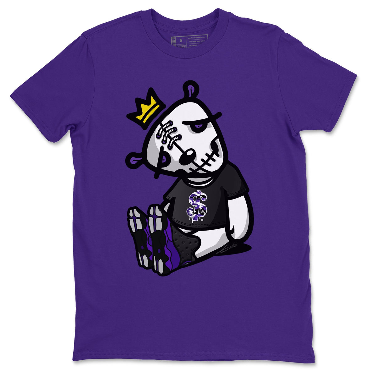 Jordan 13 Court Purple Sneaker Matching T-Shirt Dead Dolls Sneaker Tees Jordan 13 Court Purple Sneaker Release Tees Crew Neck Tees