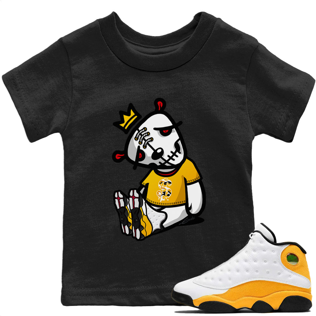 Jordan 13 Del Sol Sneaker Matching T-Shirt Dead Dolls Sneaker Tees Jordan 13 Del Sol Sneaker Release Tees Kids Shirts