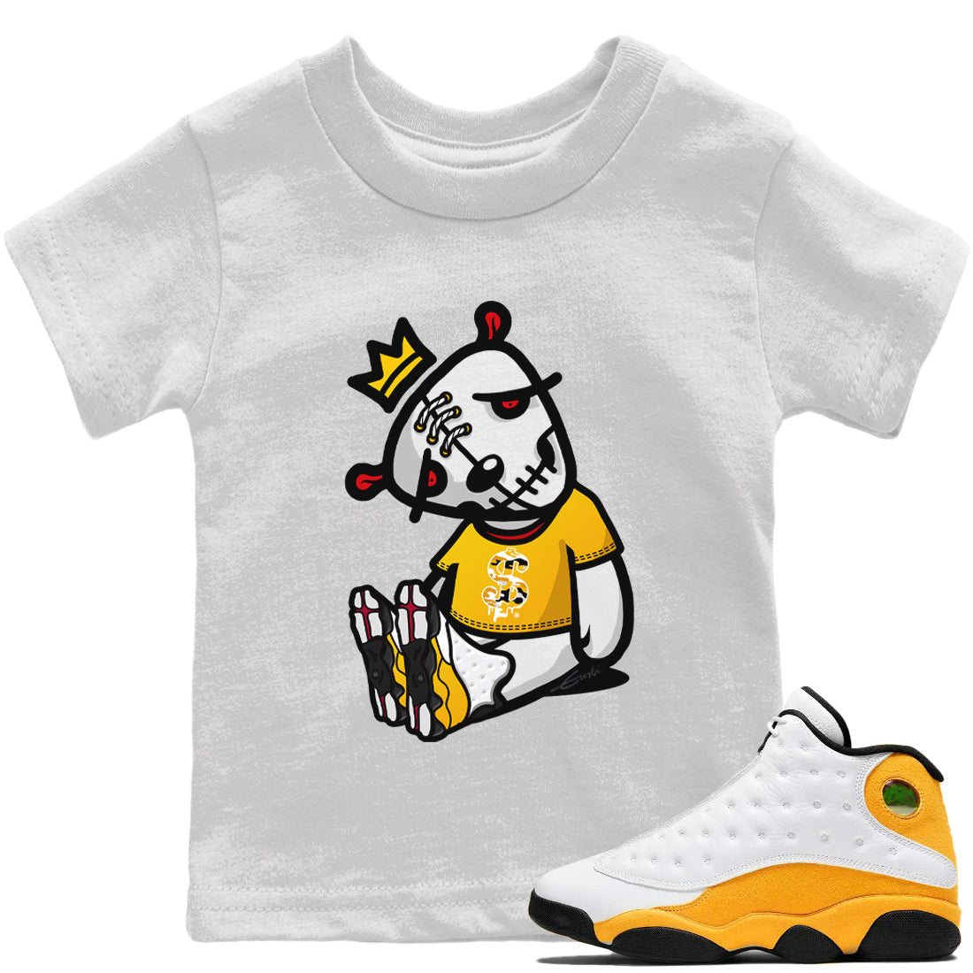 Jordan 13 Del Sol Sneaker Matching T-Shirt Dead Dolls Sneaker Tees Jordan 13 Del Sol Sneaker Release Tees Kids Shirts