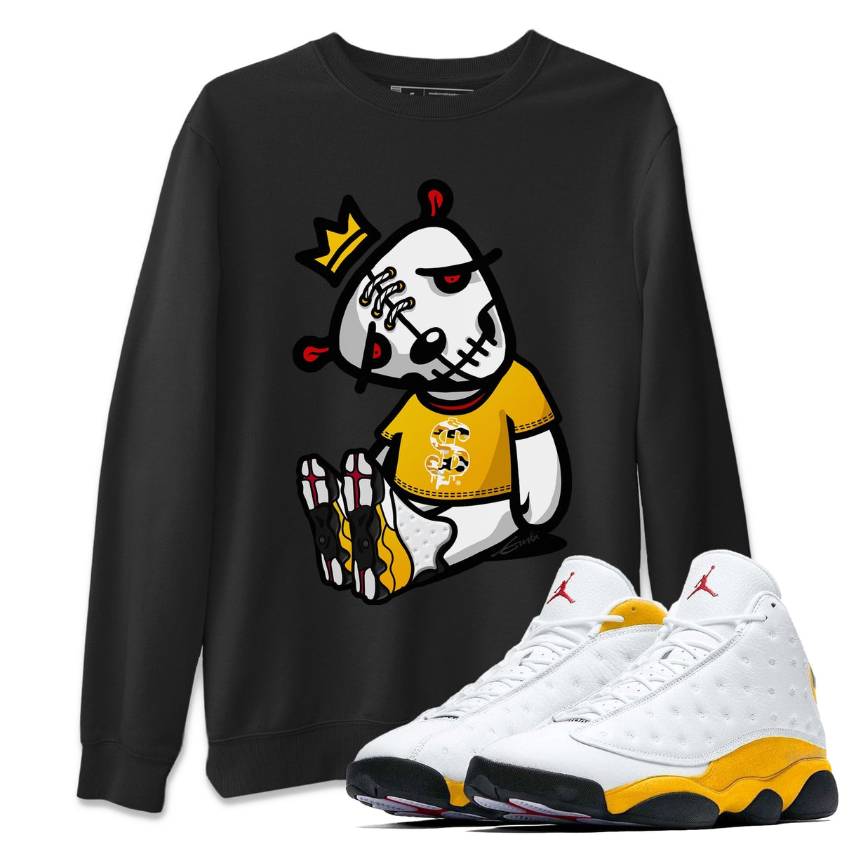Jordan 13 Del Sol Sneaker Matching T-Shirt Dead Dolls Sneaker Tees Jordan 13 Del Sol Sneaker Release Tees Crew Neck Tees