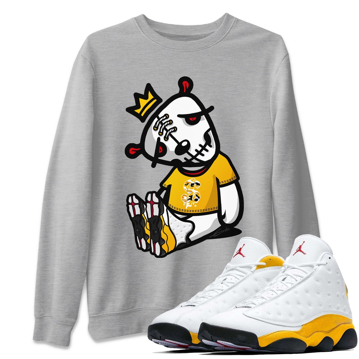 Jordan 13 Del Sol Sneaker Matching T-Shirt Dead Dolls Sneaker Tees Jordan 13 Del Sol Sneaker Release Tees Crew Neck Tees