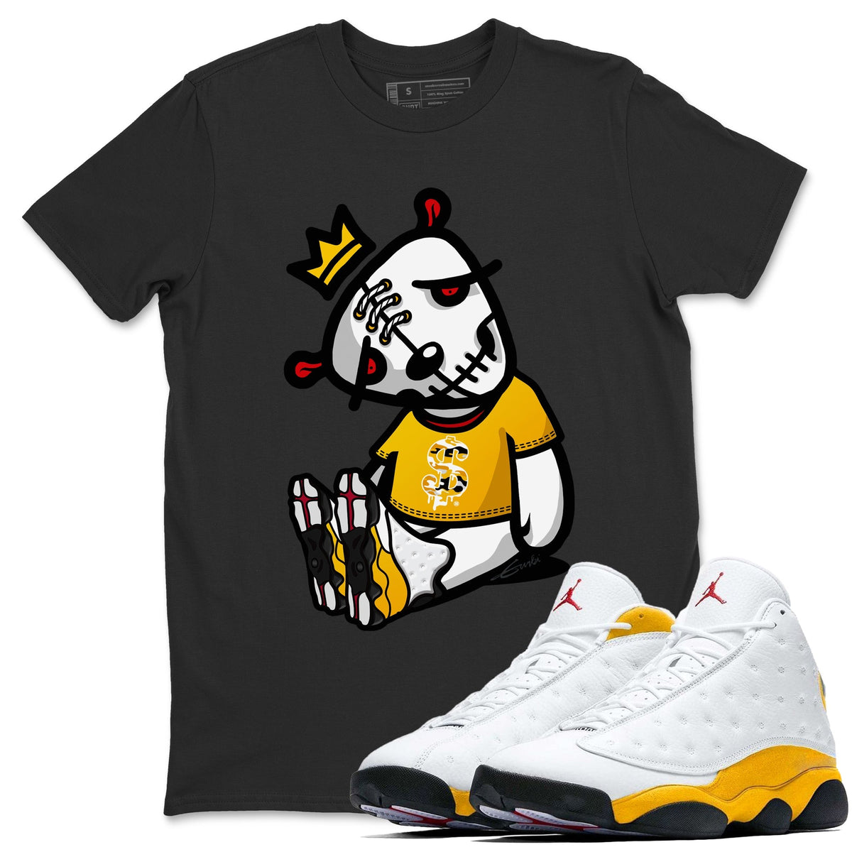 Jordan 13 Del Sol Sneaker Matching T-Shirt Dead Dolls Sneaker Tees Jordan 13 Del Sol Sneaker Release Tees Crew Neck Tees
