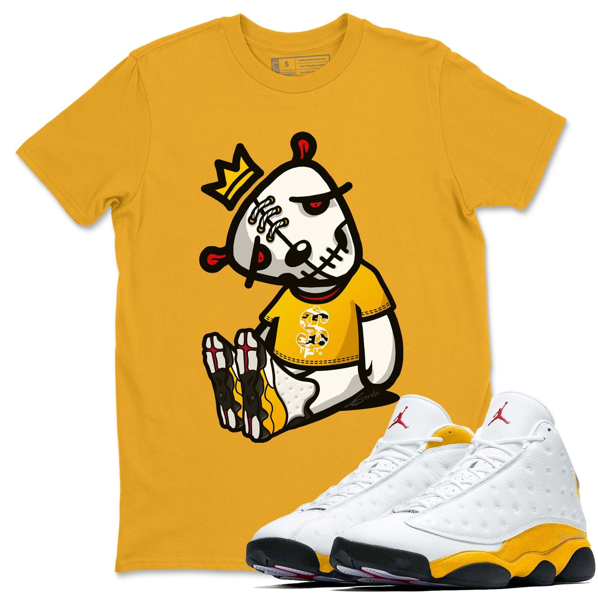 Jordan 13 Del Sol Sneaker Matching T-Shirt Dead Dolls Sneaker Tees Jordan 13 Del Sol Sneaker Release Tees Crew Neck Tees