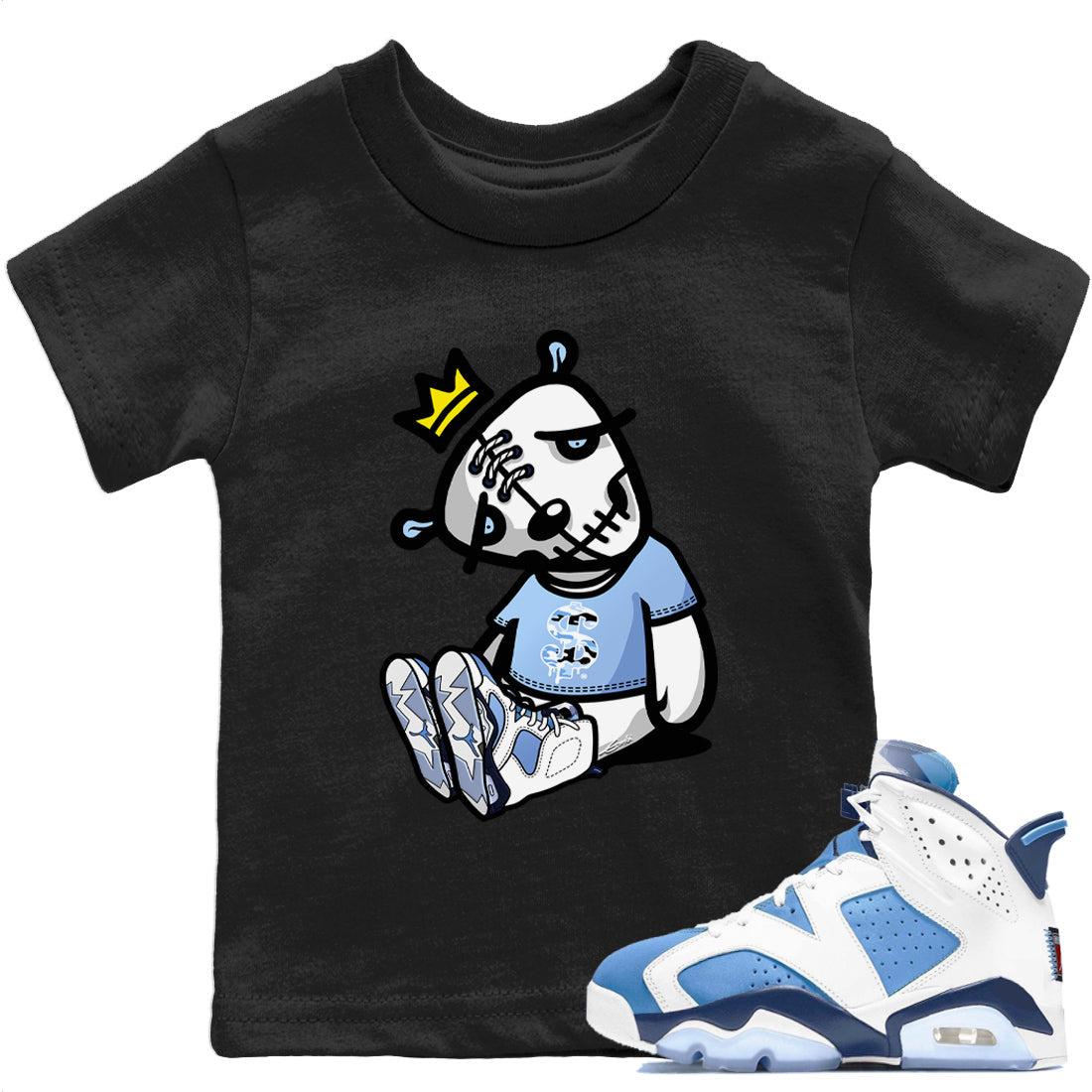 Jordan 6 UNC Shirt To Match Jordans Dead Dolls Sneaker Tees Jordan 6 UNC Drip Gear Zone Sneaker Matching Clothing Kids Shirts