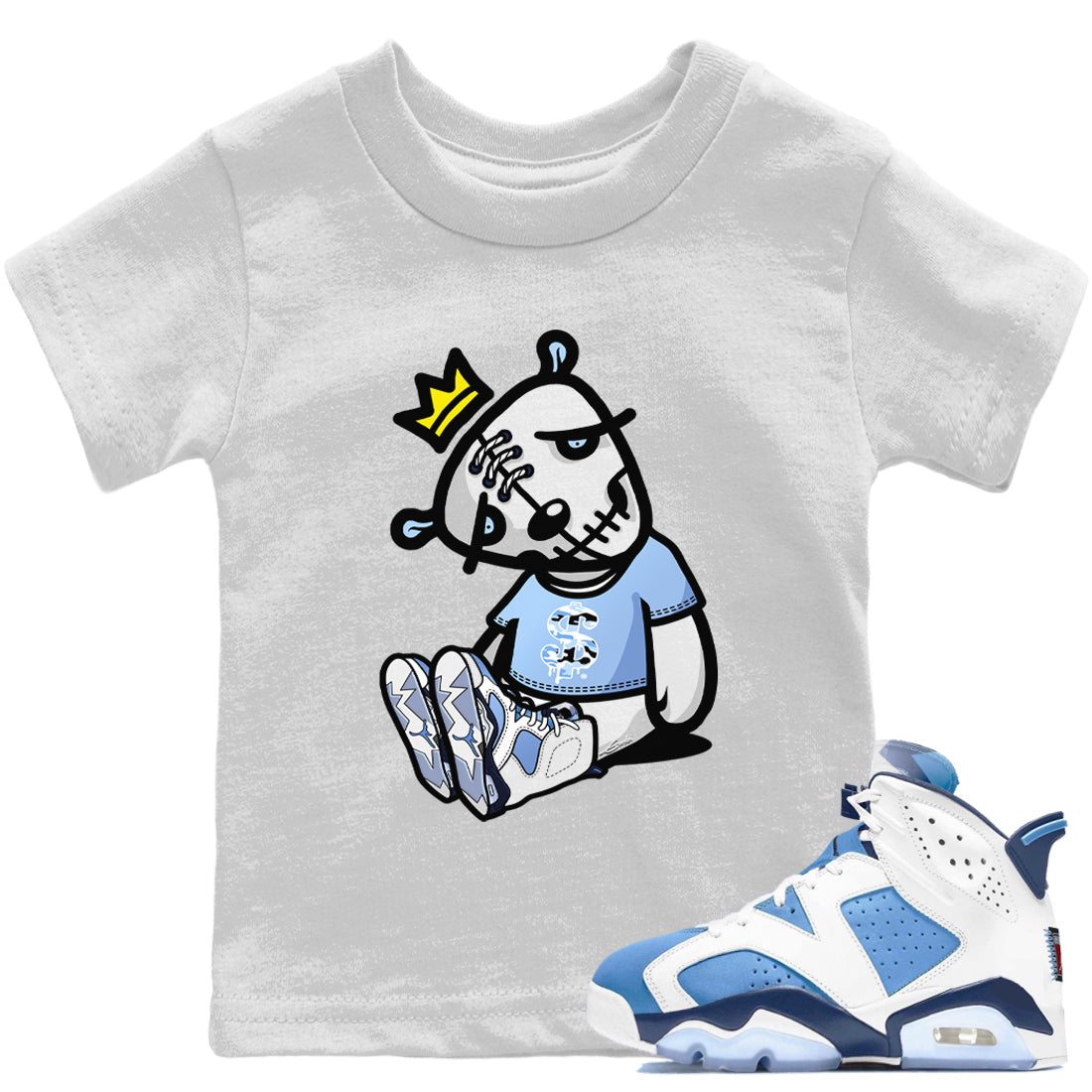 Jordan 6 UNC Shirt To Match Jordans Dead Dolls Sneaker Tees Jordan 6 UNC Drip Gear Zone Sneaker Matching Clothing Kids Shirts