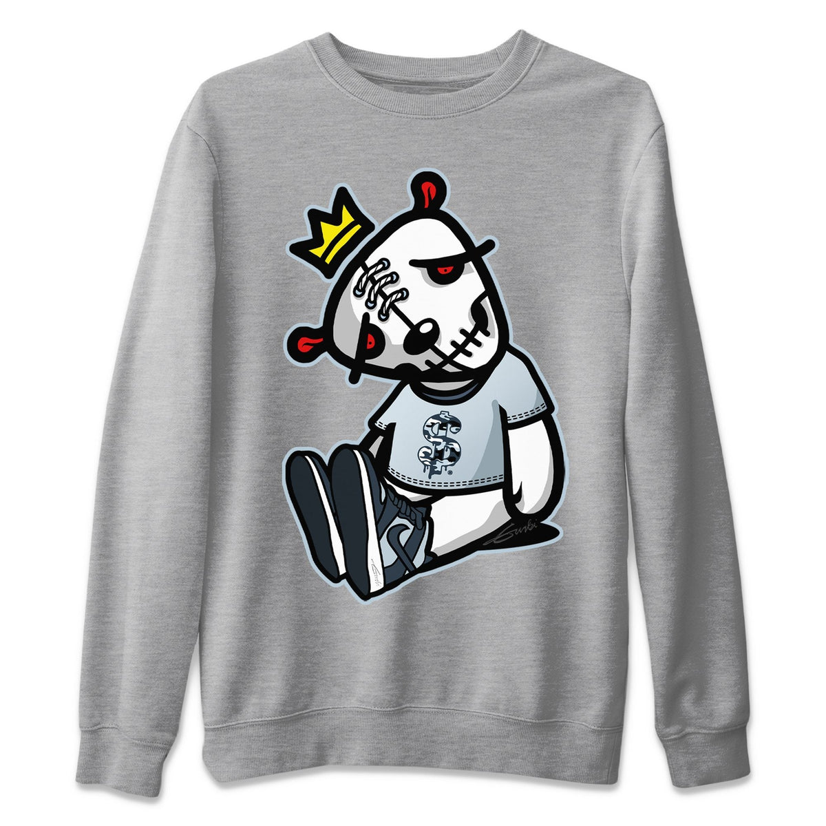 Dunk championship Grey Sneaker Match Tees Dead Dolls Sneaker Tees Dunk championship Grey Jordan to match sneaker T-Shirt Crew Neck Shirts