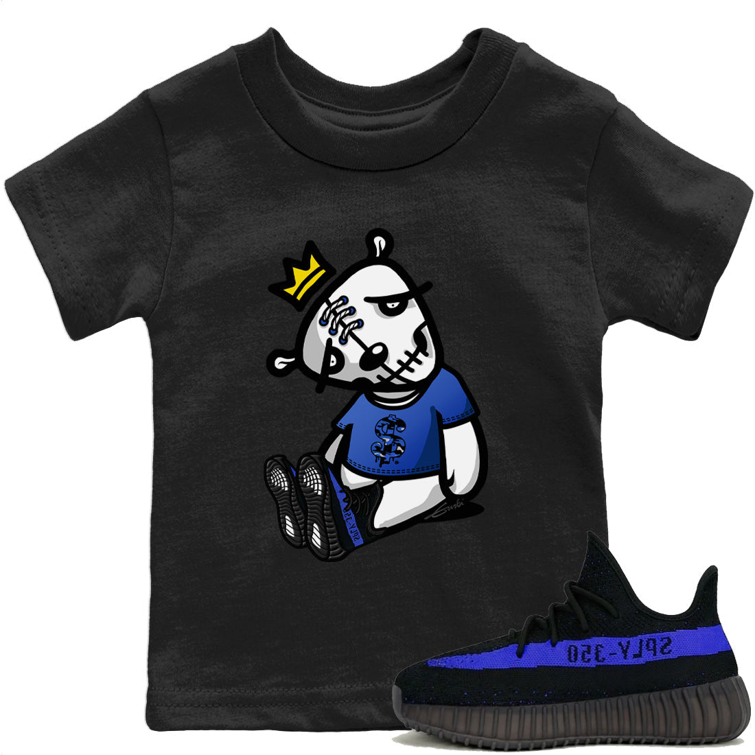 Yeezy 350 Dazzling Blue Shirt To Match Jordans Dead Dolls Sneaker Tees Yeezy 350 Dazzling Blue Drip Gear Zone Sneaker Matching Clothing Kids Shirts